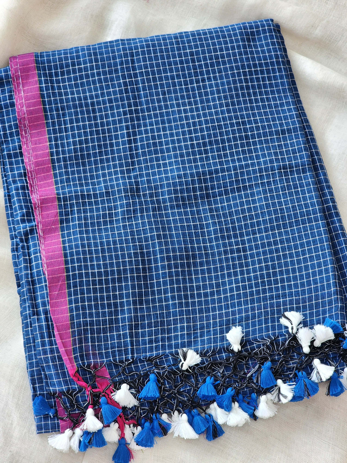 Blue Cotton Handloom Saree