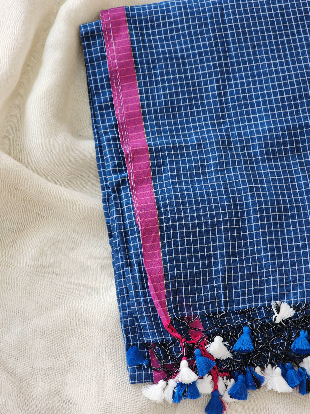 Blue Cotton Handloom Saree