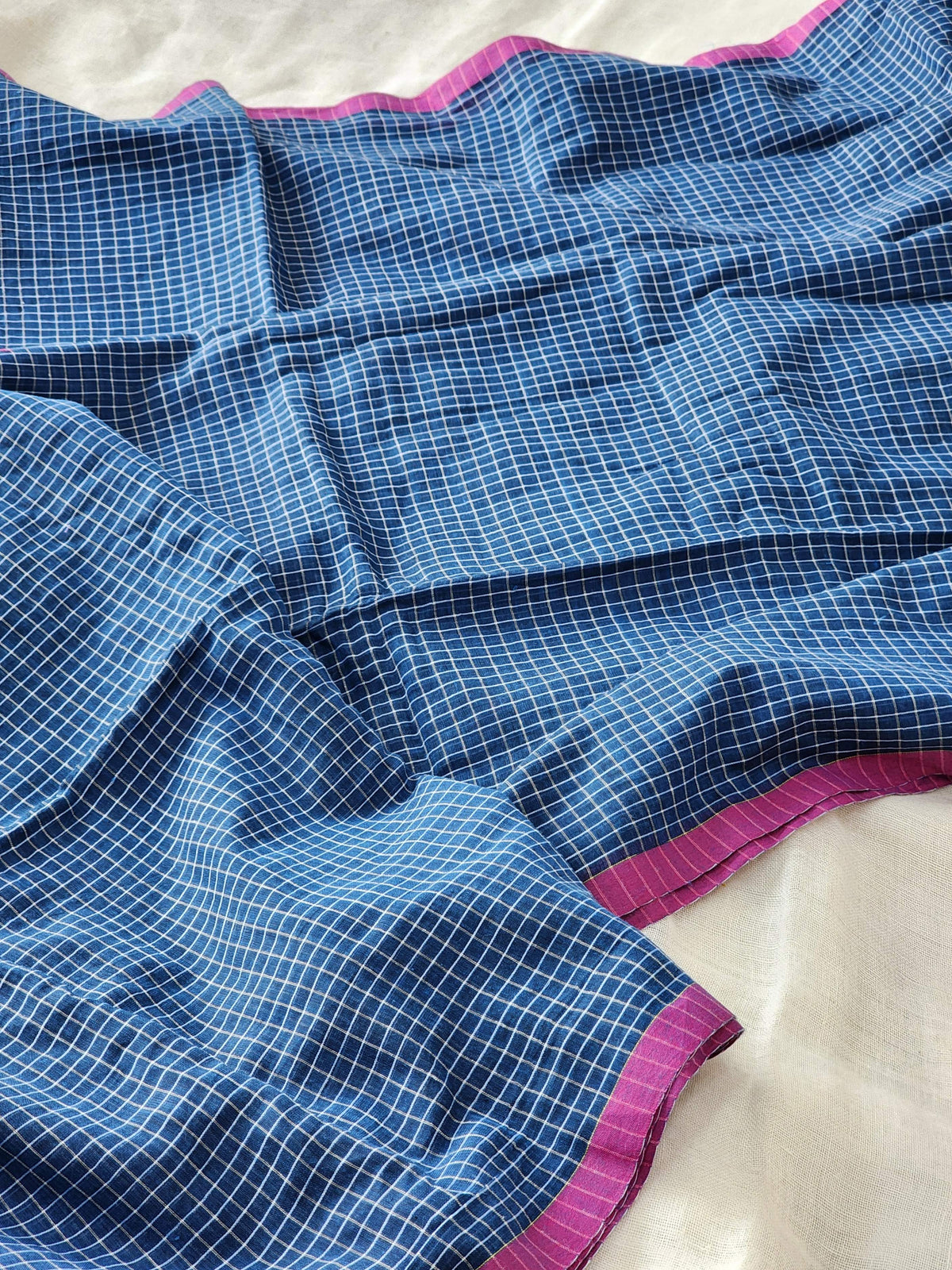 Blue Cotton Handloom Saree