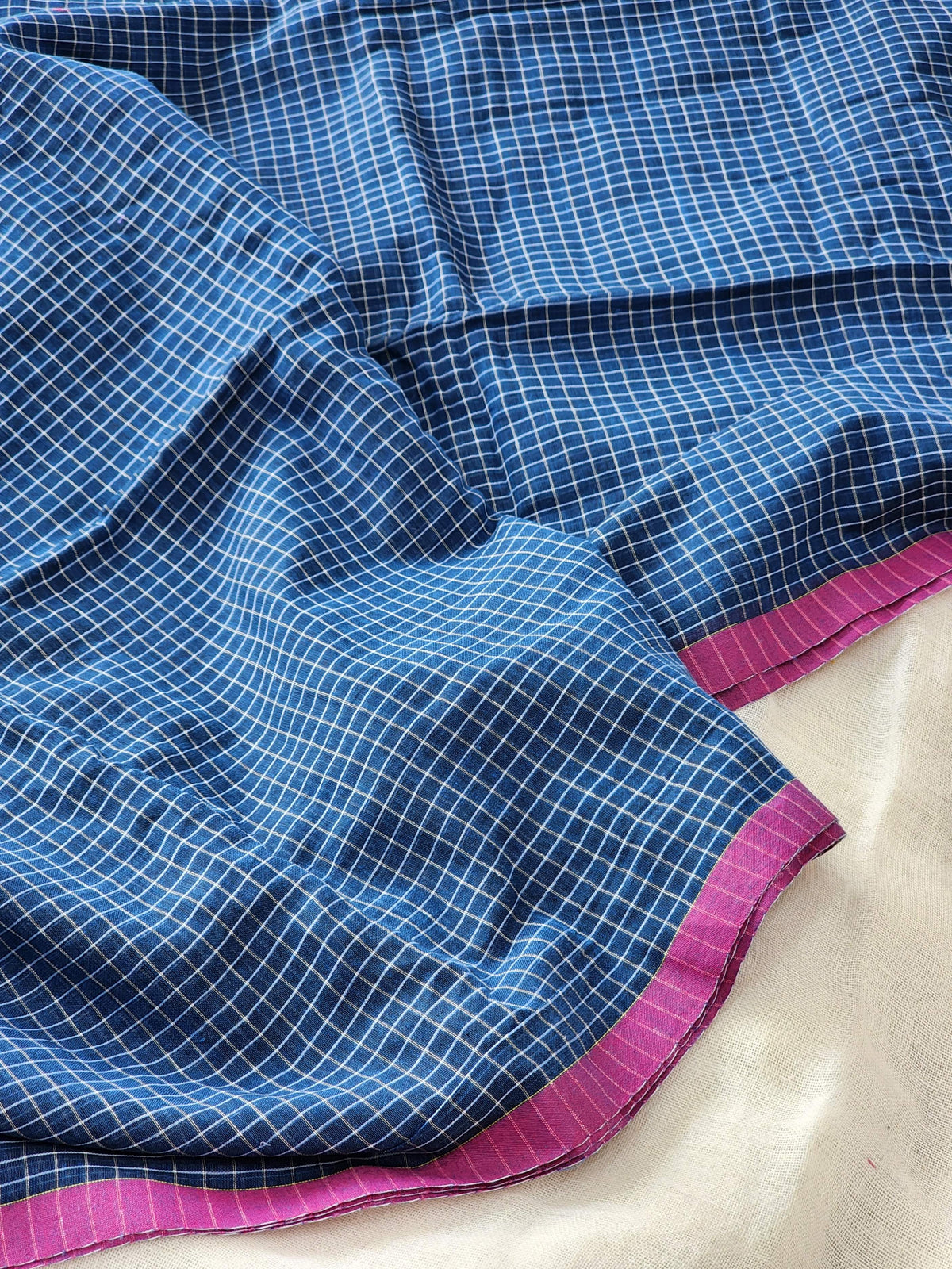 Blue Cotton Handloom Saree