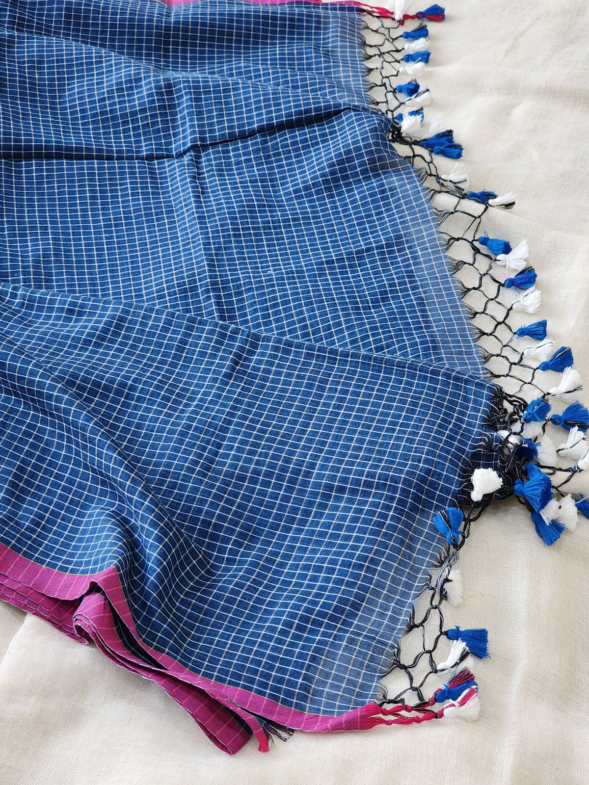 Blue Cotton Handloom Saree