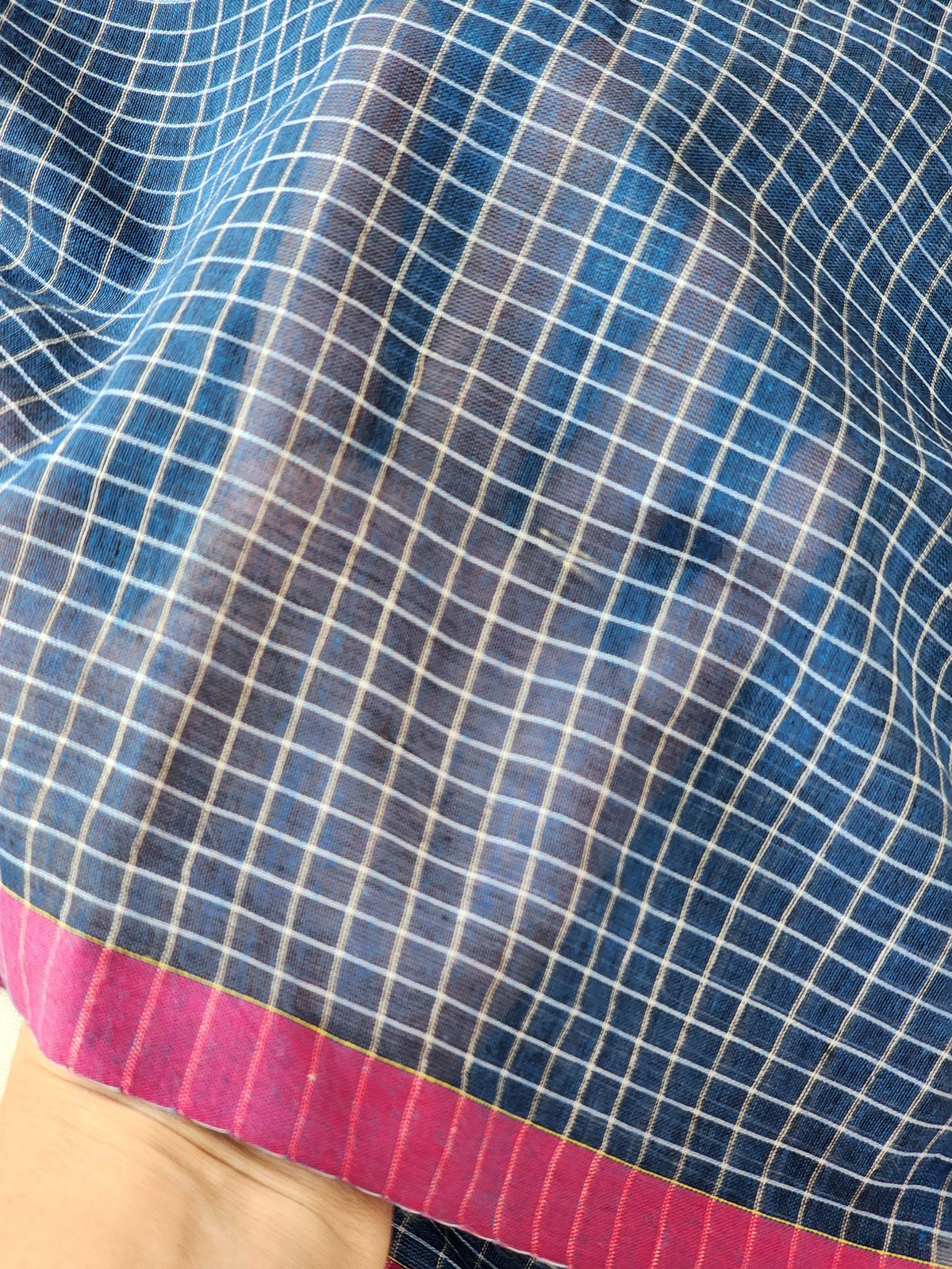 Blue Cotton Handloom Saree