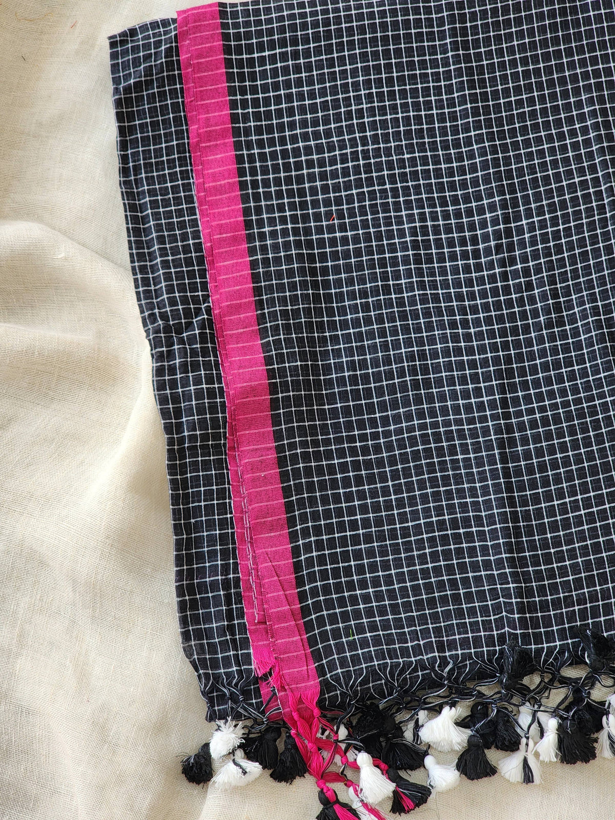 Black Cotton Handloom Saree