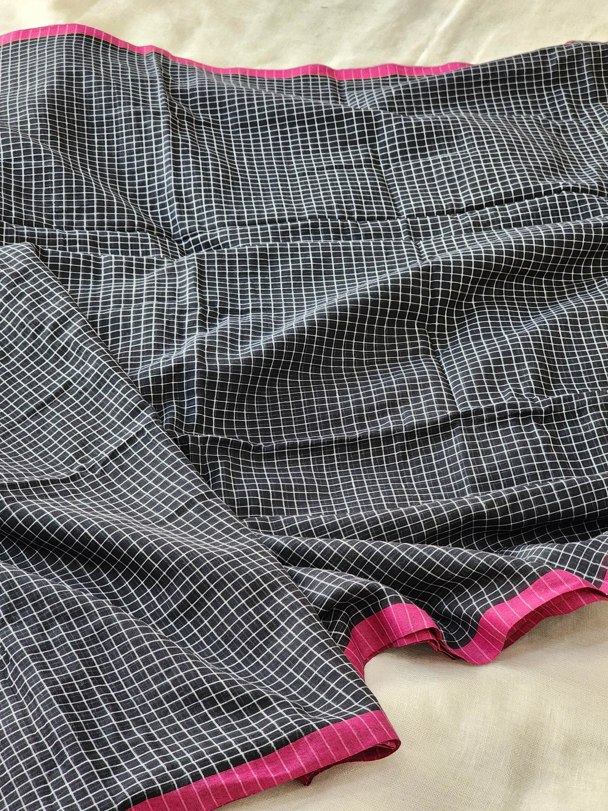 Black Cotton Handloom Saree