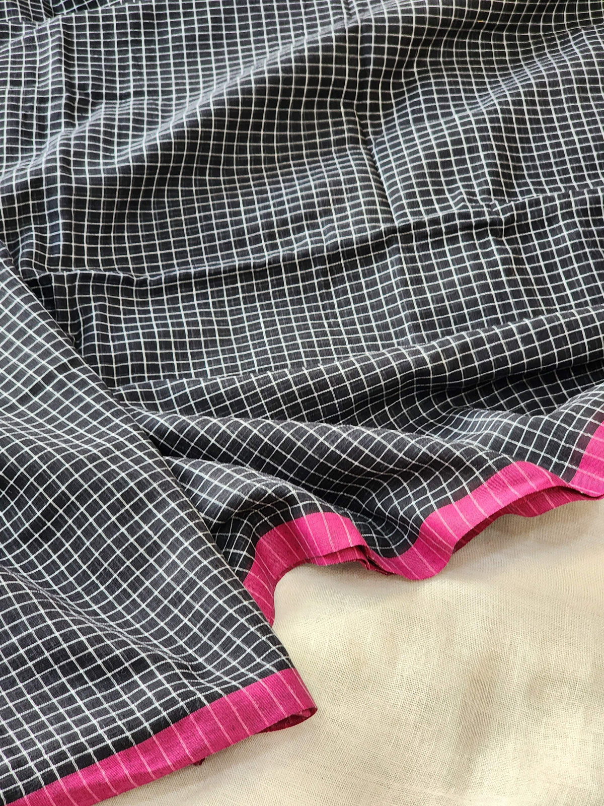 Black Cotton Handloom Saree