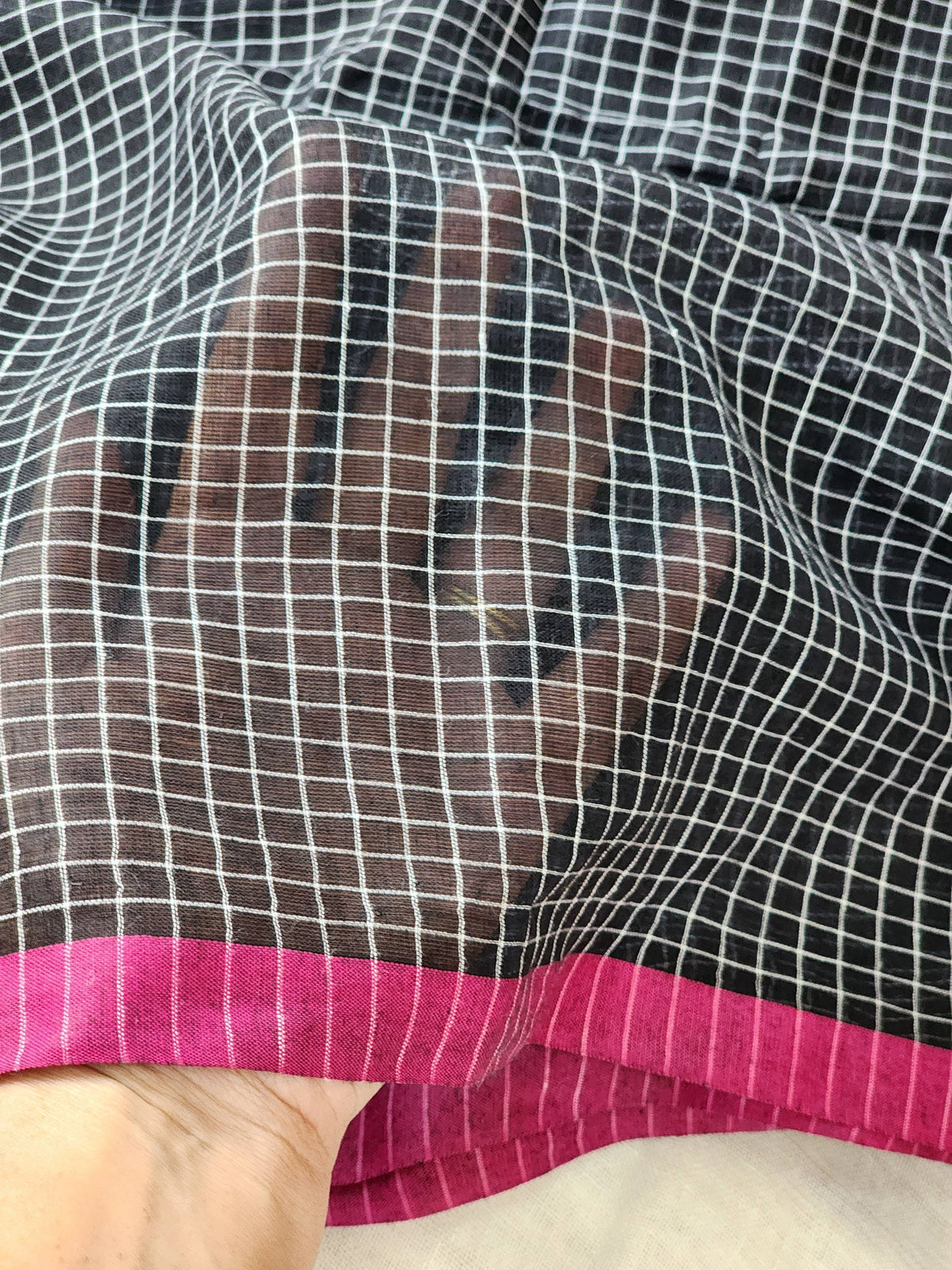 Black Cotton Handloom Saree