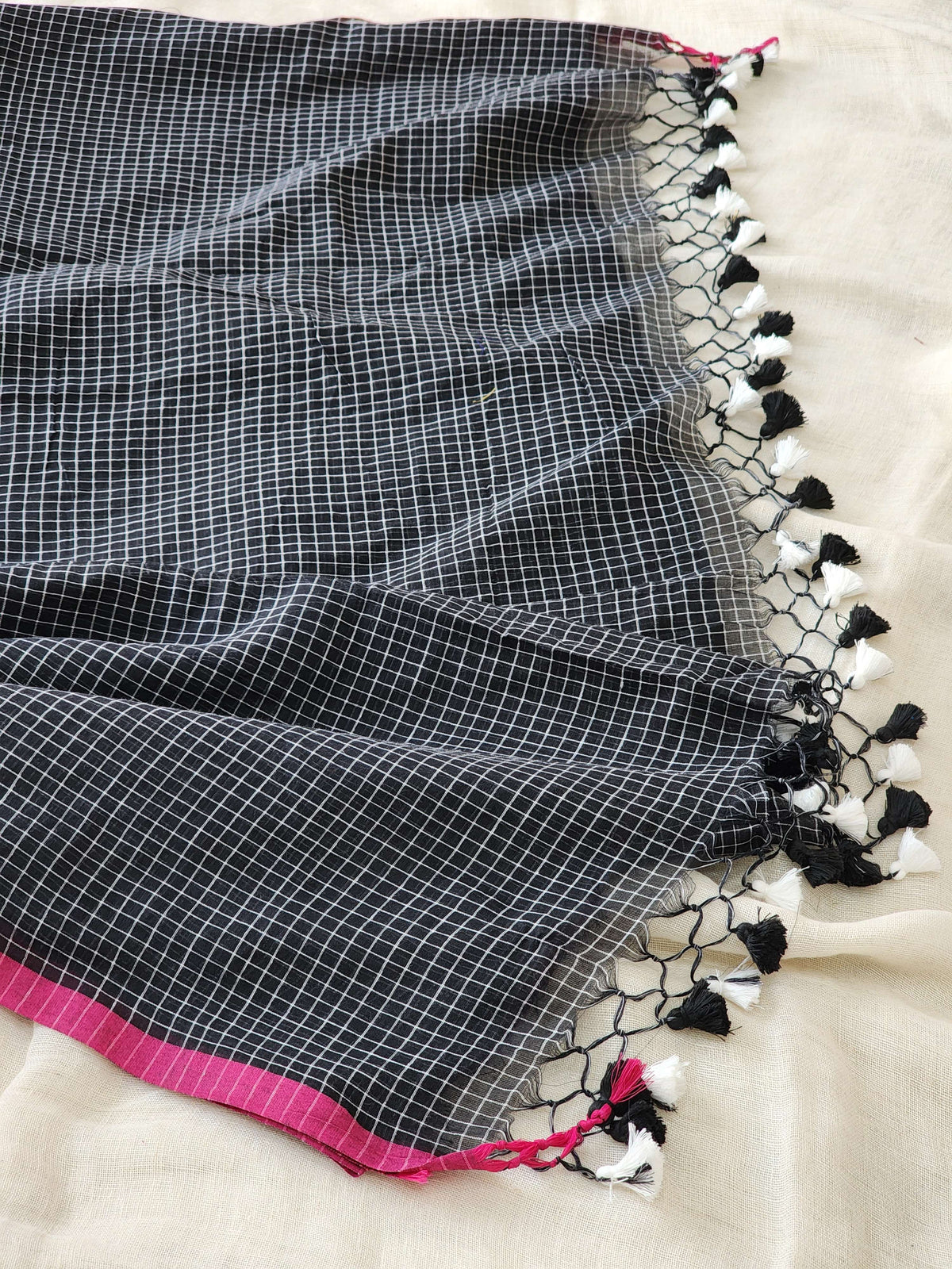Black Cotton Handloom Saree