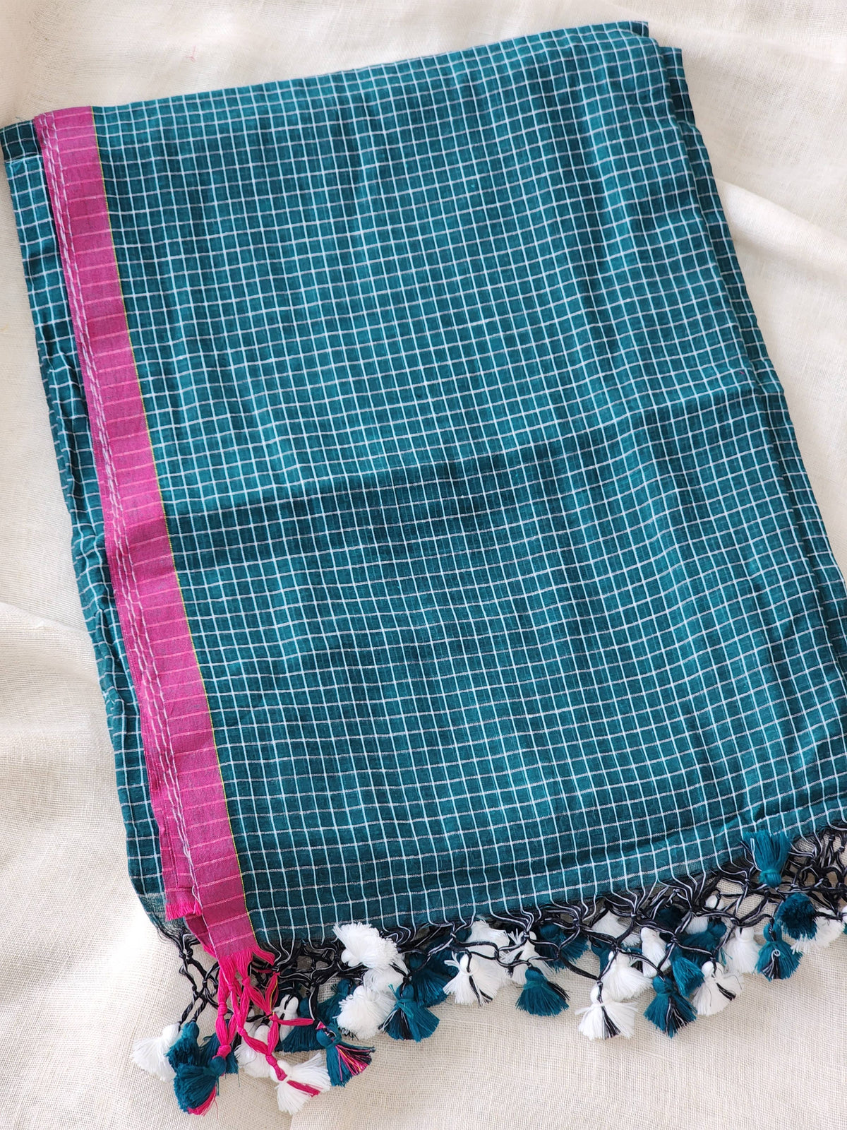 Forest Green Cotton Handloom Saree