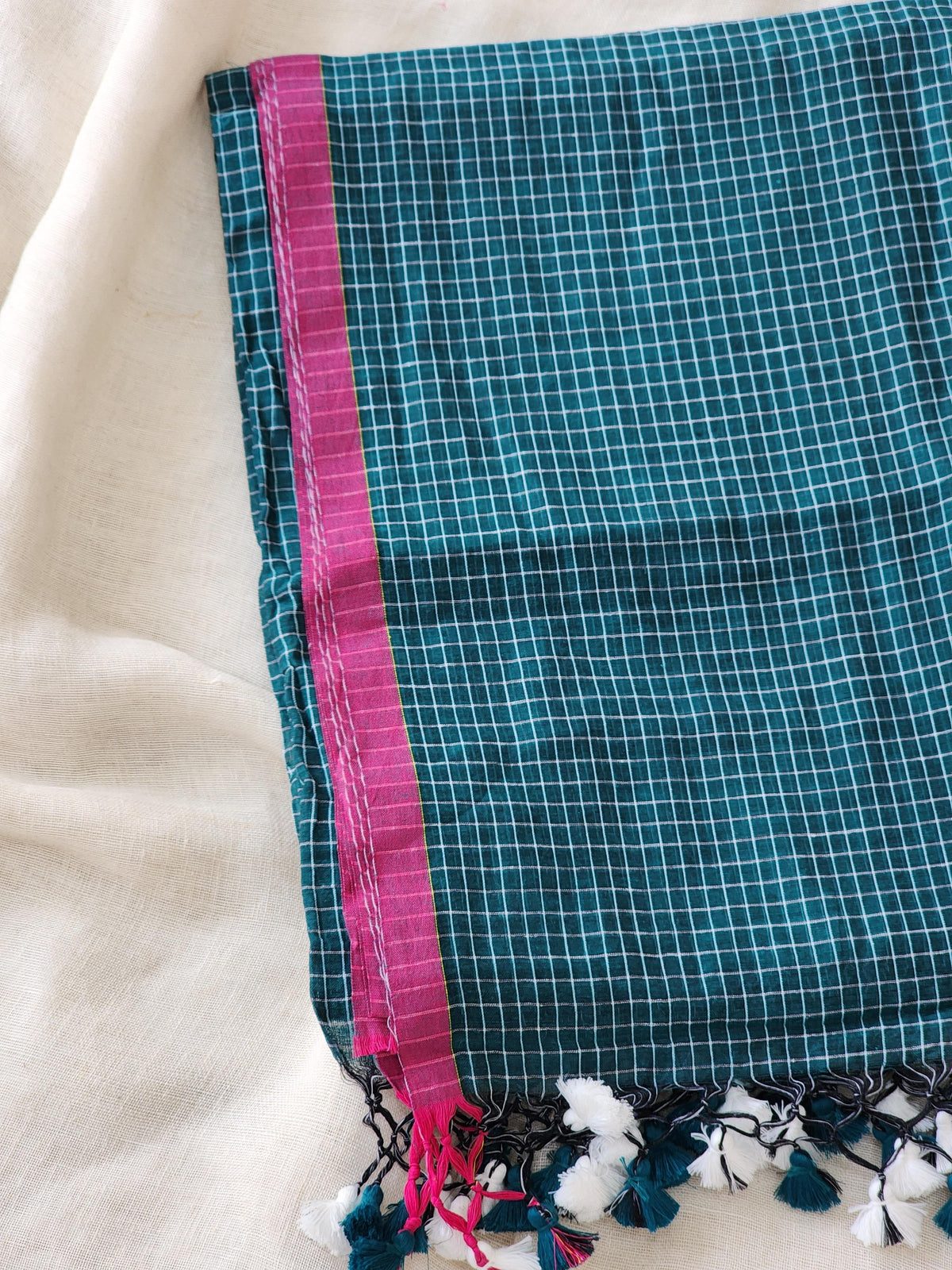 Forest Green Cotton Handloom Saree