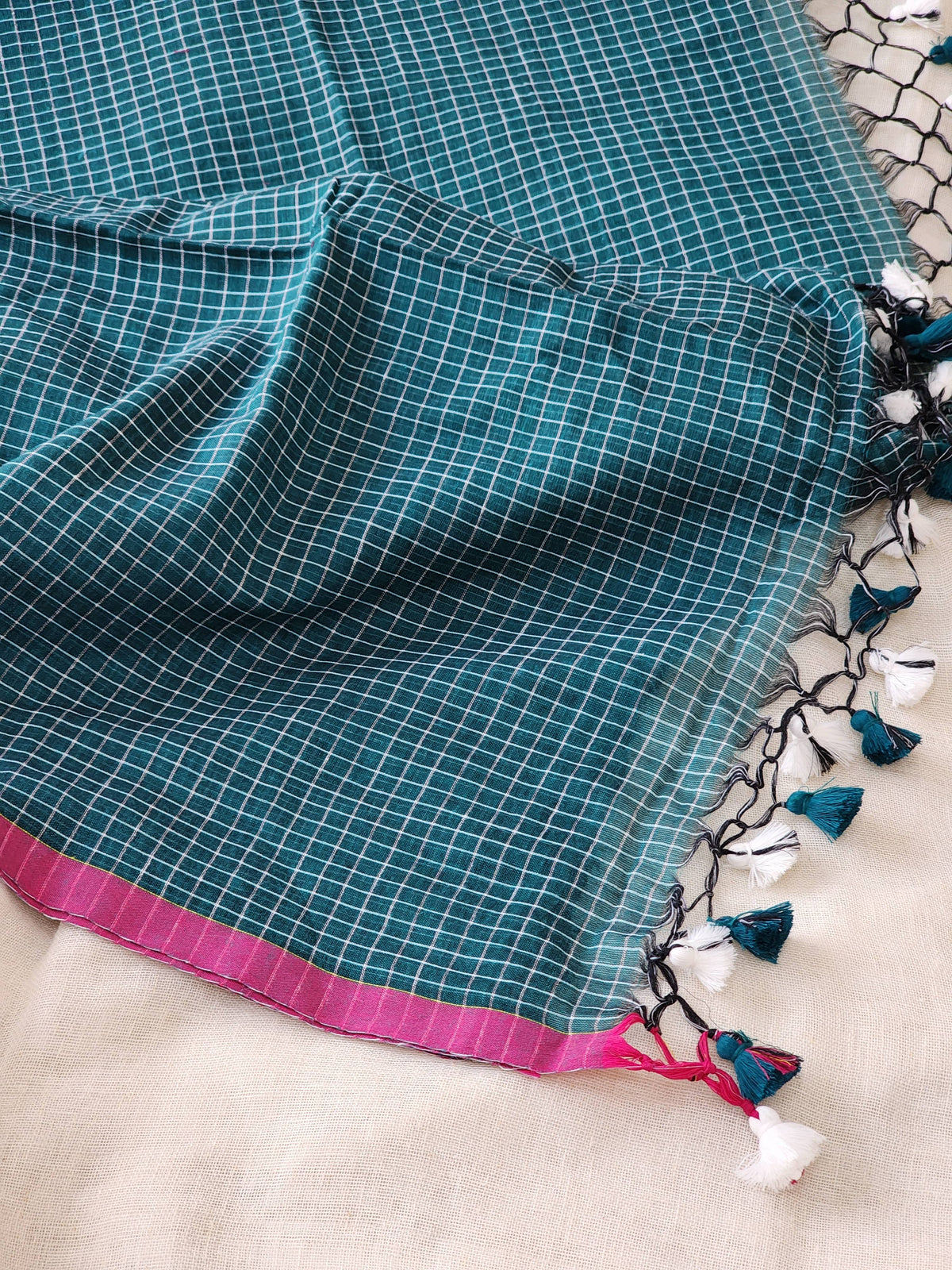 Forest Green Cotton Handloom Saree