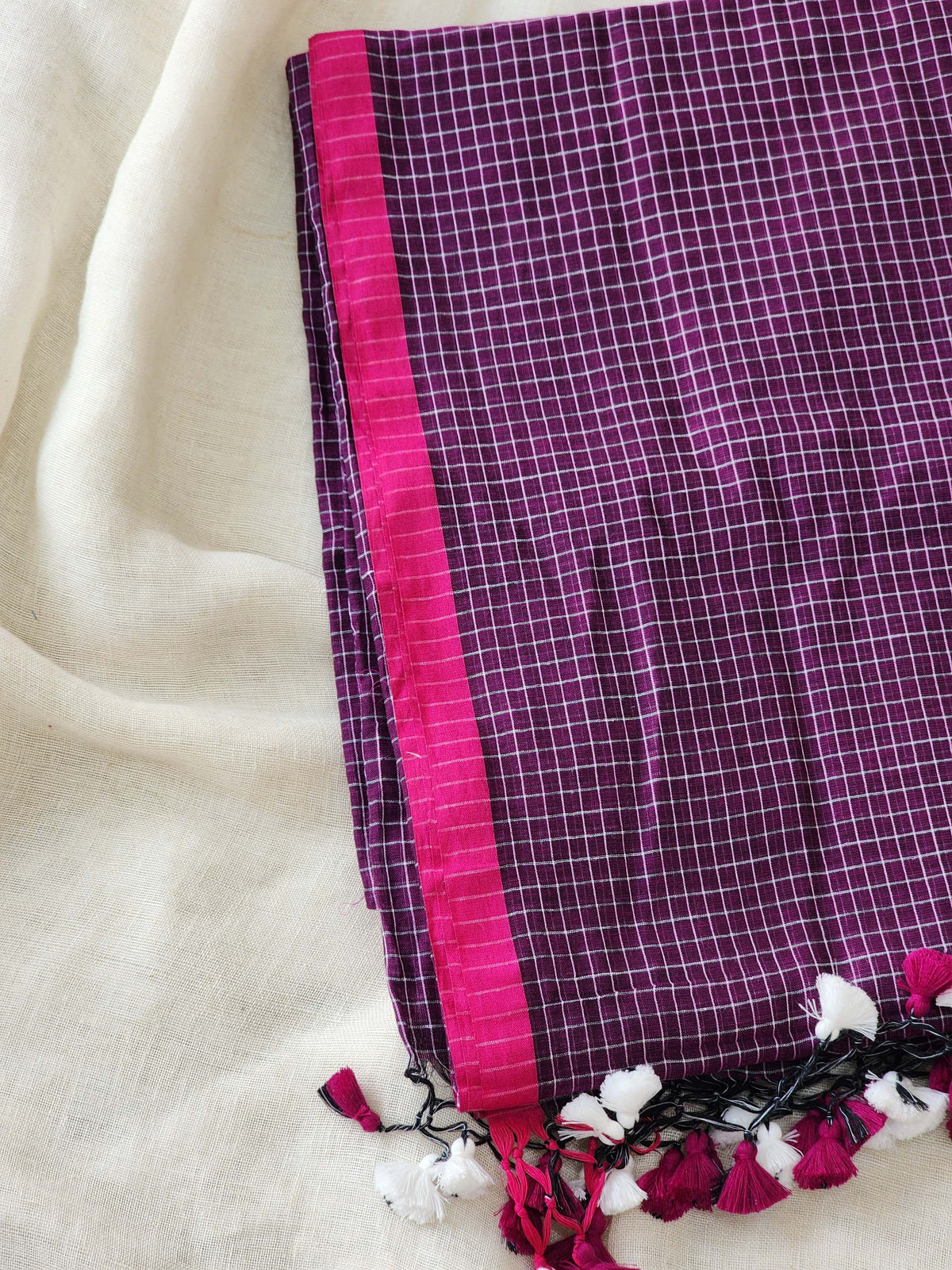 Purple Cotton Handloom Saree