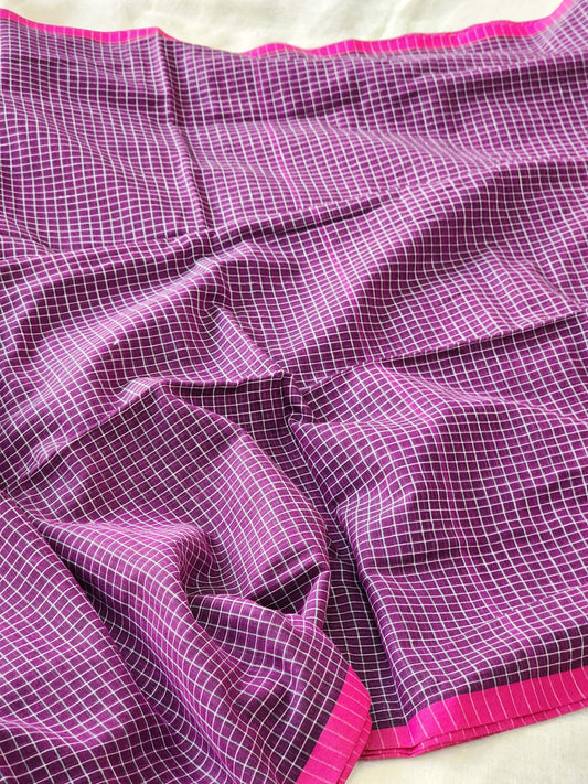 Purple Cotton Handloom Saree