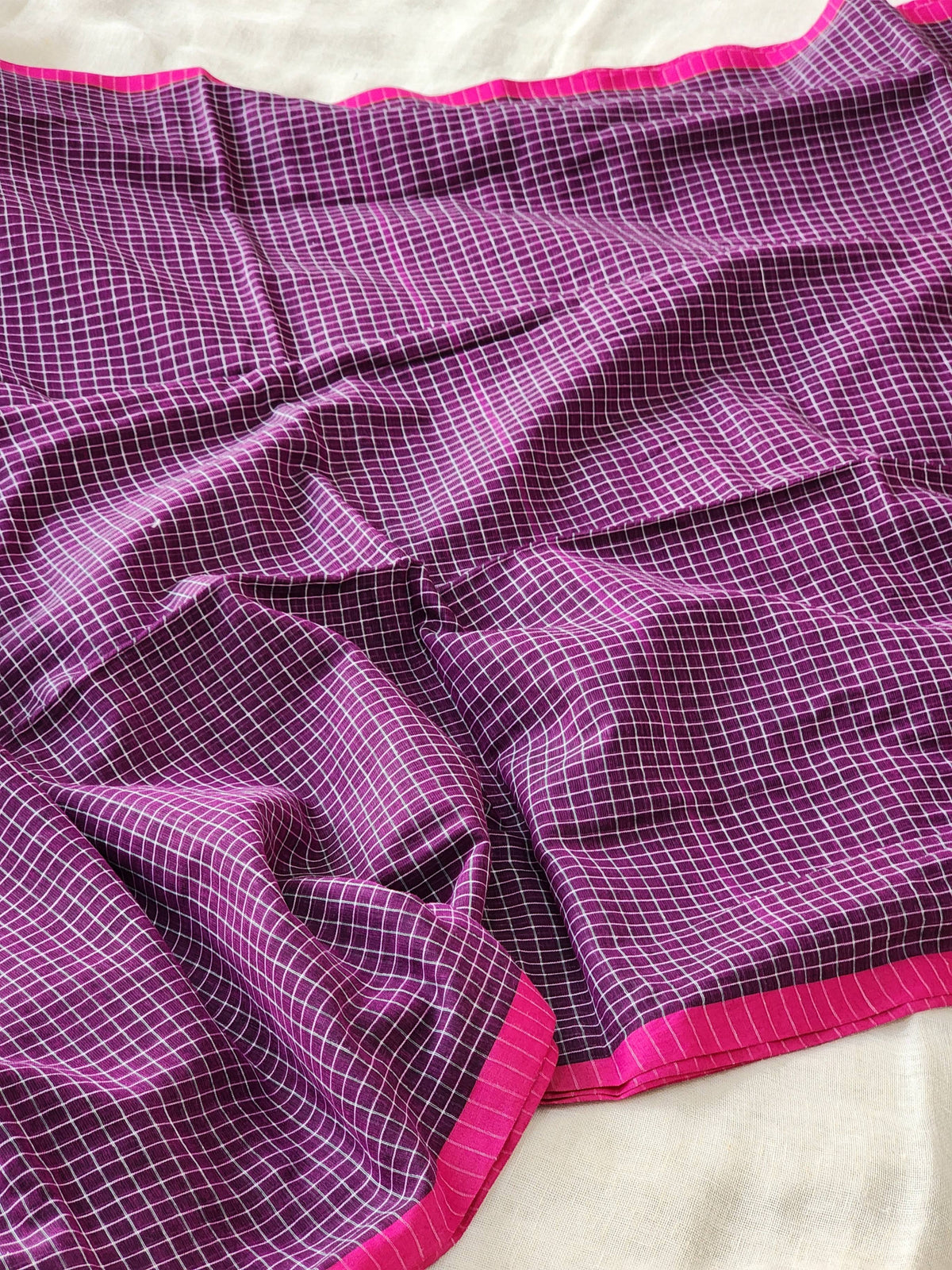 Purple Cotton Handloom Saree