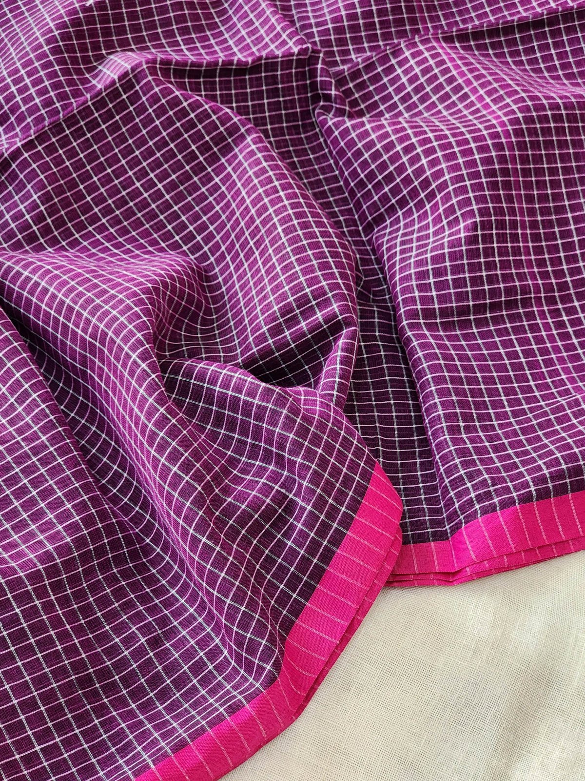 Purple Cotton Handloom Saree
