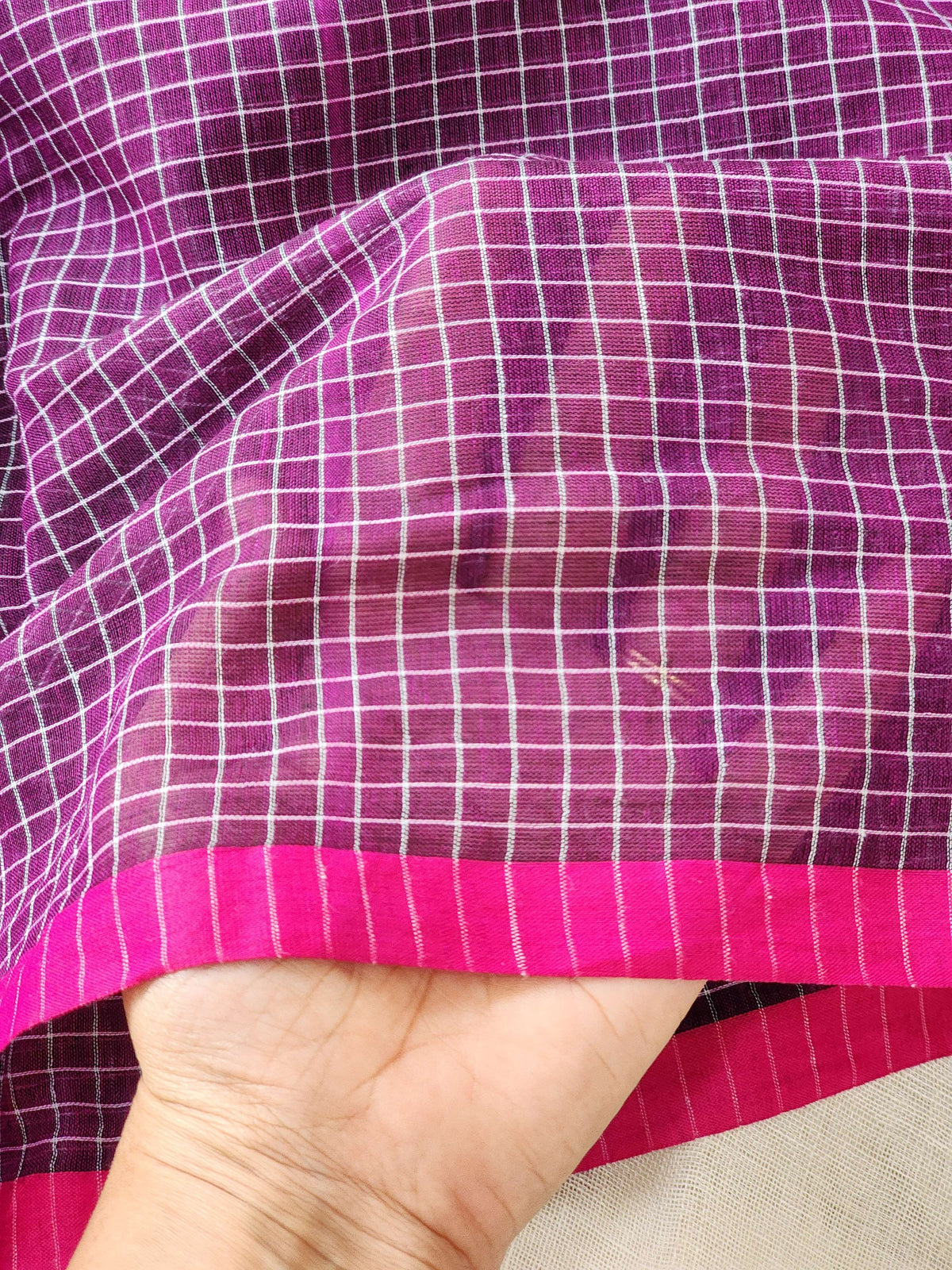 Purple Cotton Handloom Saree