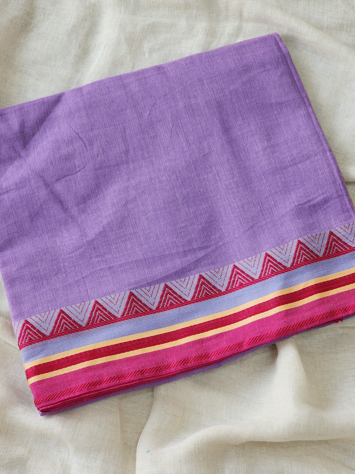 Purple Dhonekhali Cotton Saree