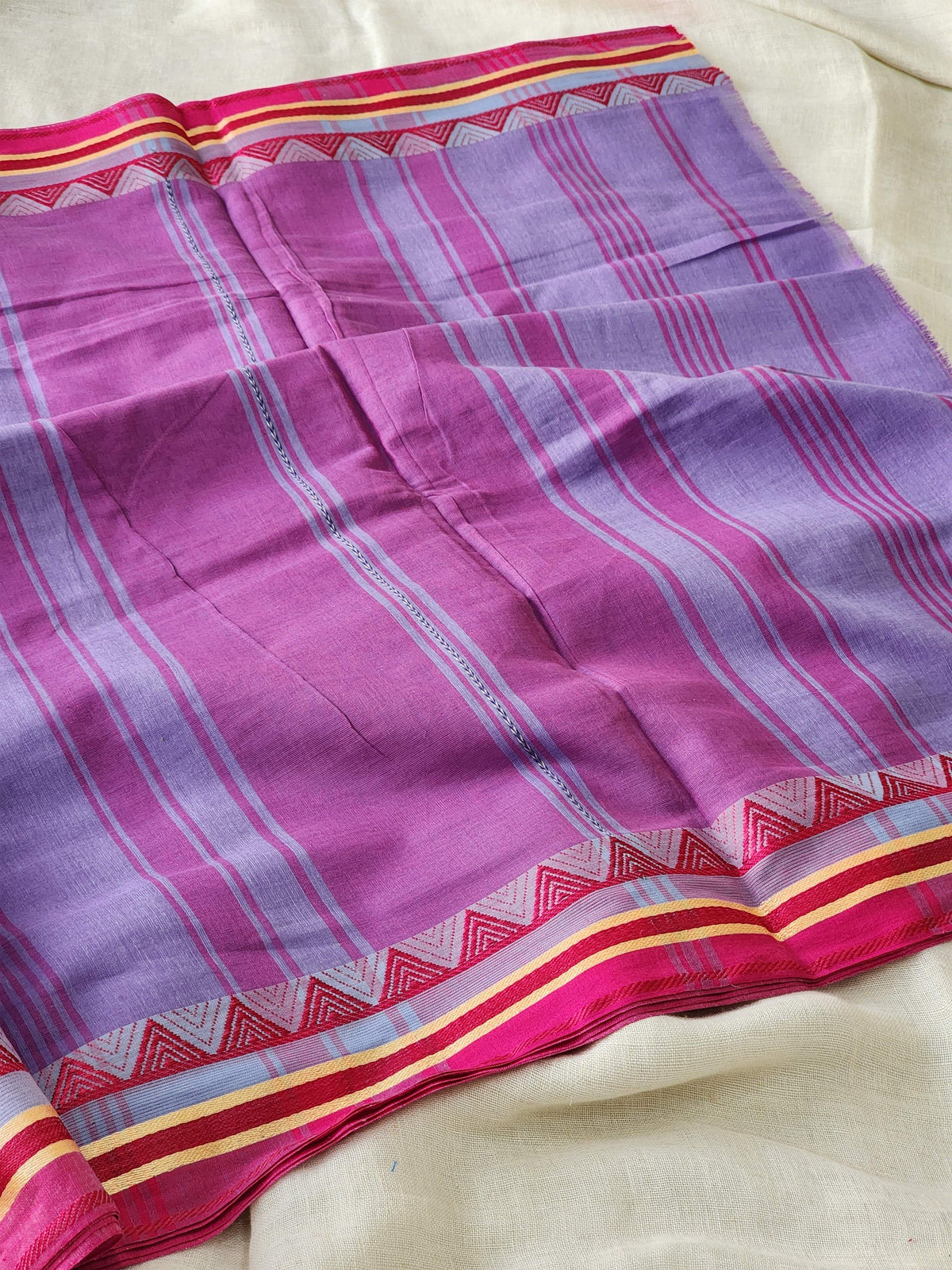 Purple Dhonekhali Cotton Saree