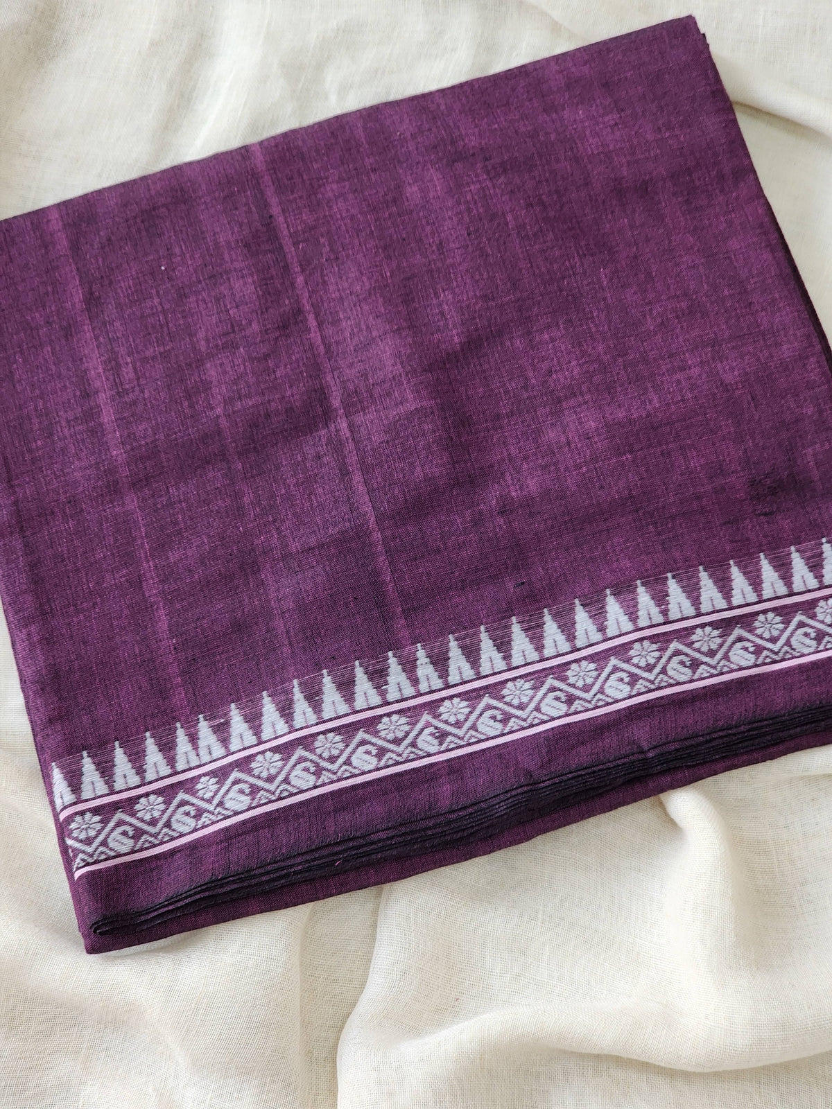 Purple Dhonekhali Cotton Saree