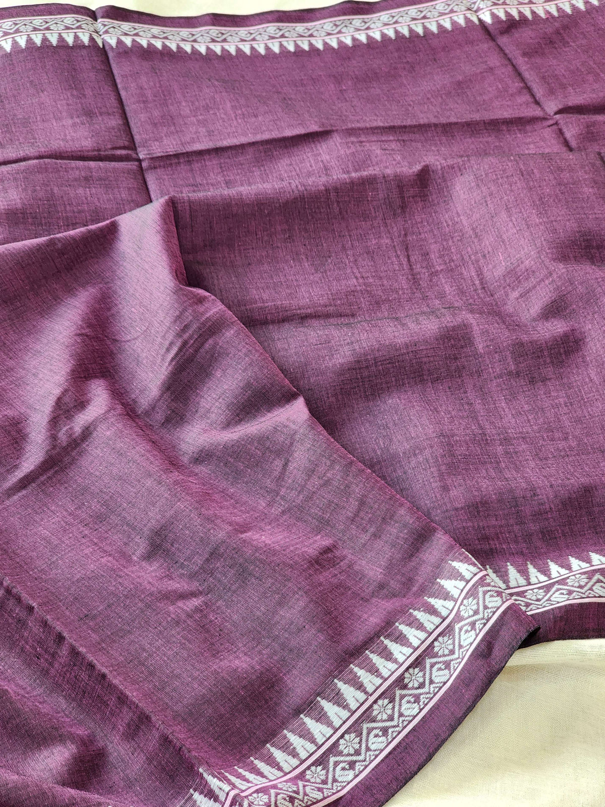 Purple Dhonekhali Cotton Saree