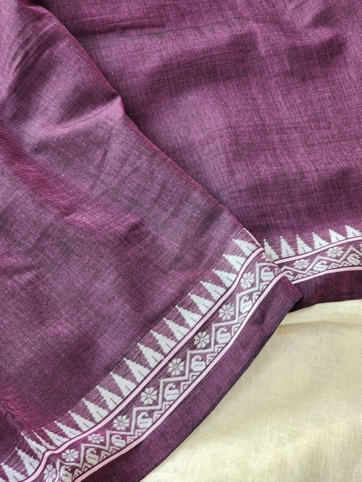 Purple Dhonekhali Cotton Saree