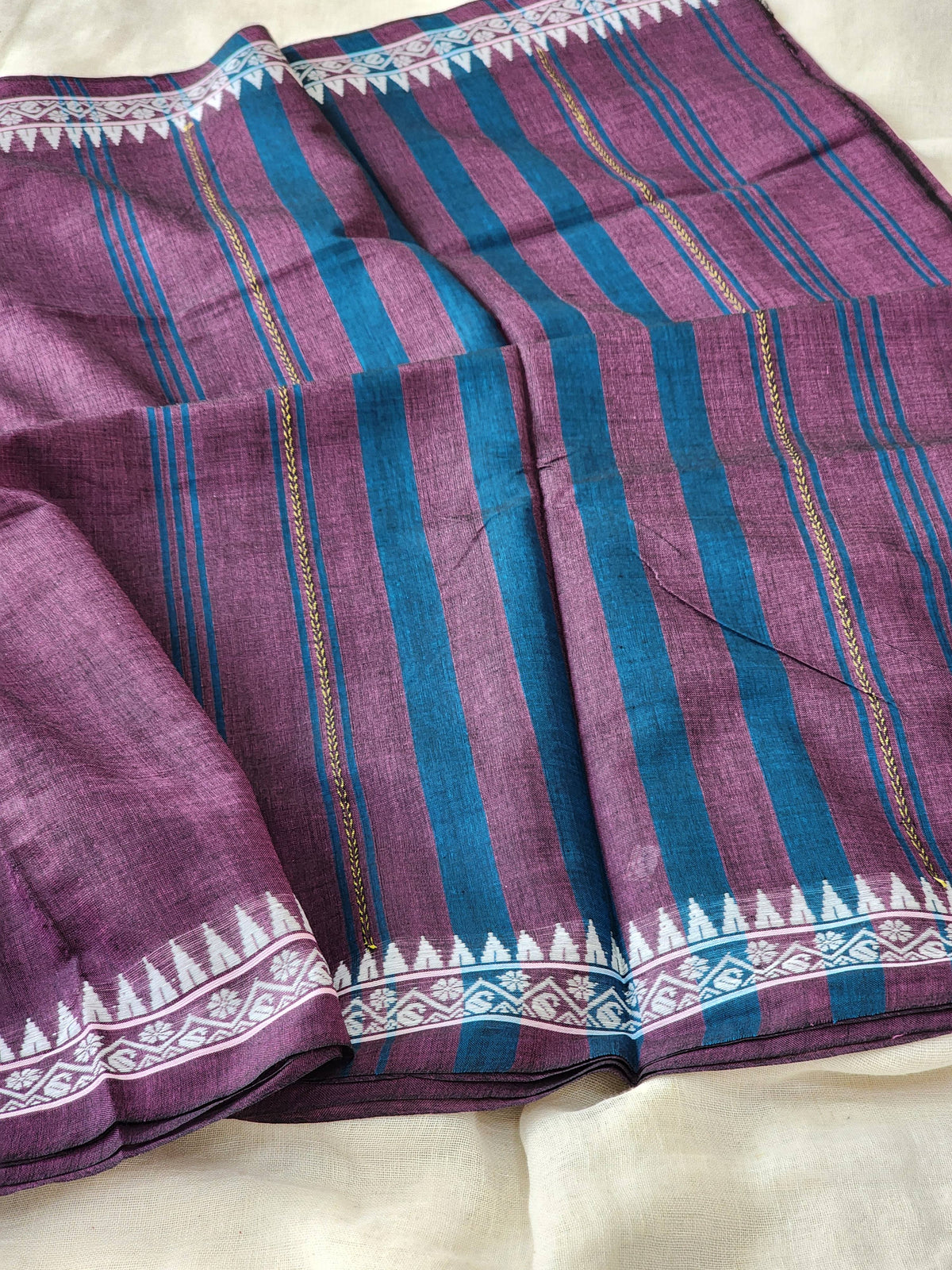 Purple Dhonekhali Cotton Saree