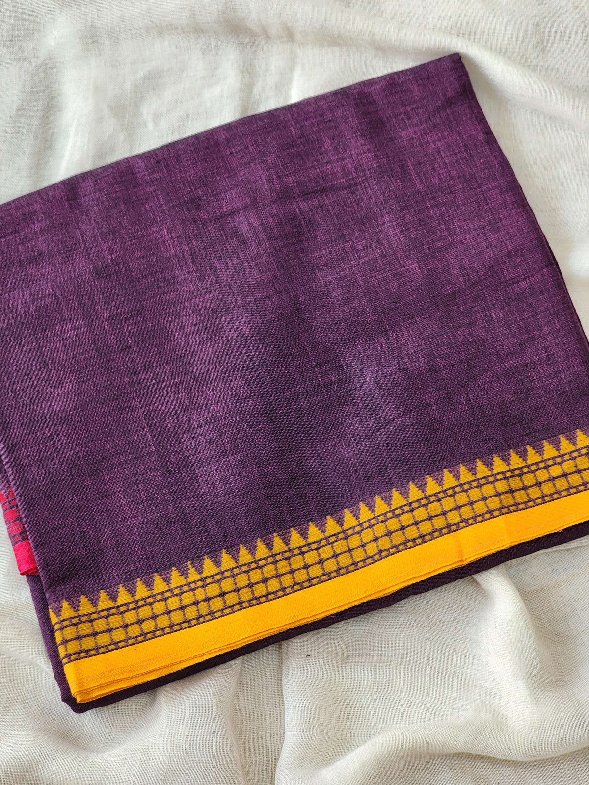 Purple Dhonekhali Cotton Saree
