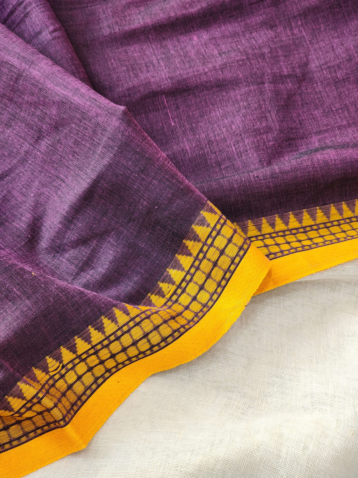 Purple Dhonekhali Cotton Saree