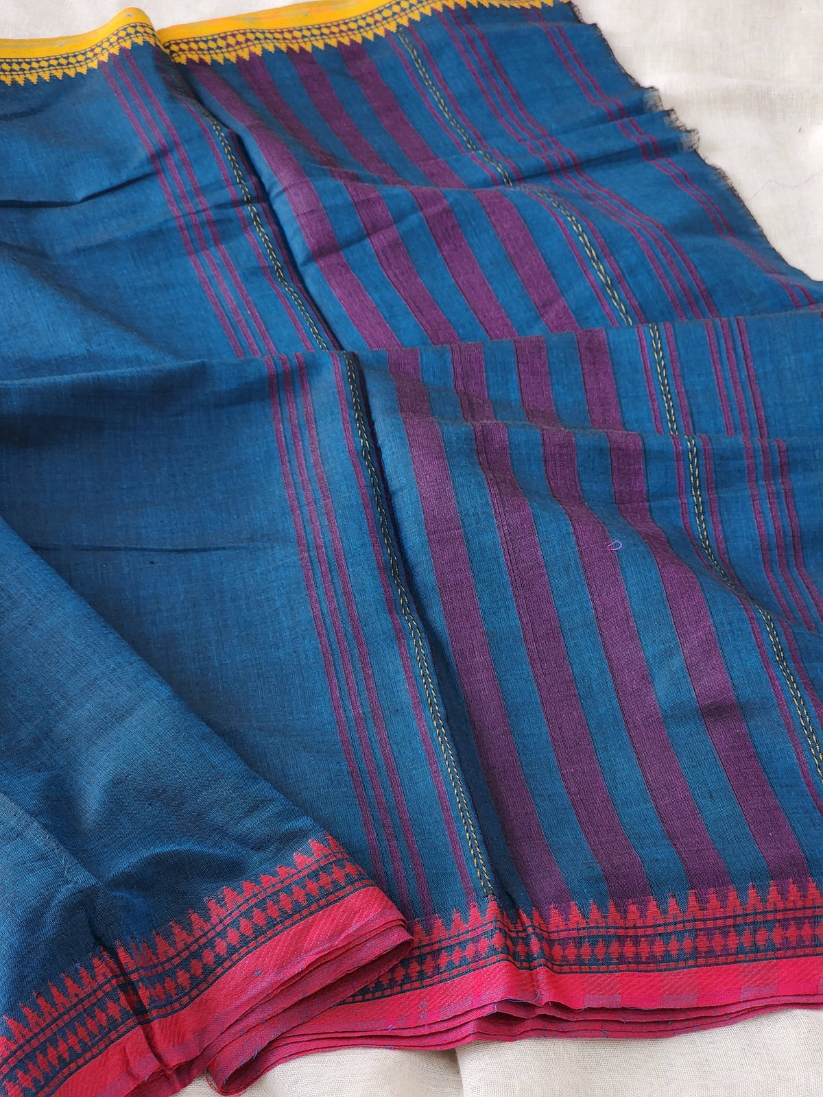 Blue Dhonekhali Cotton Saree