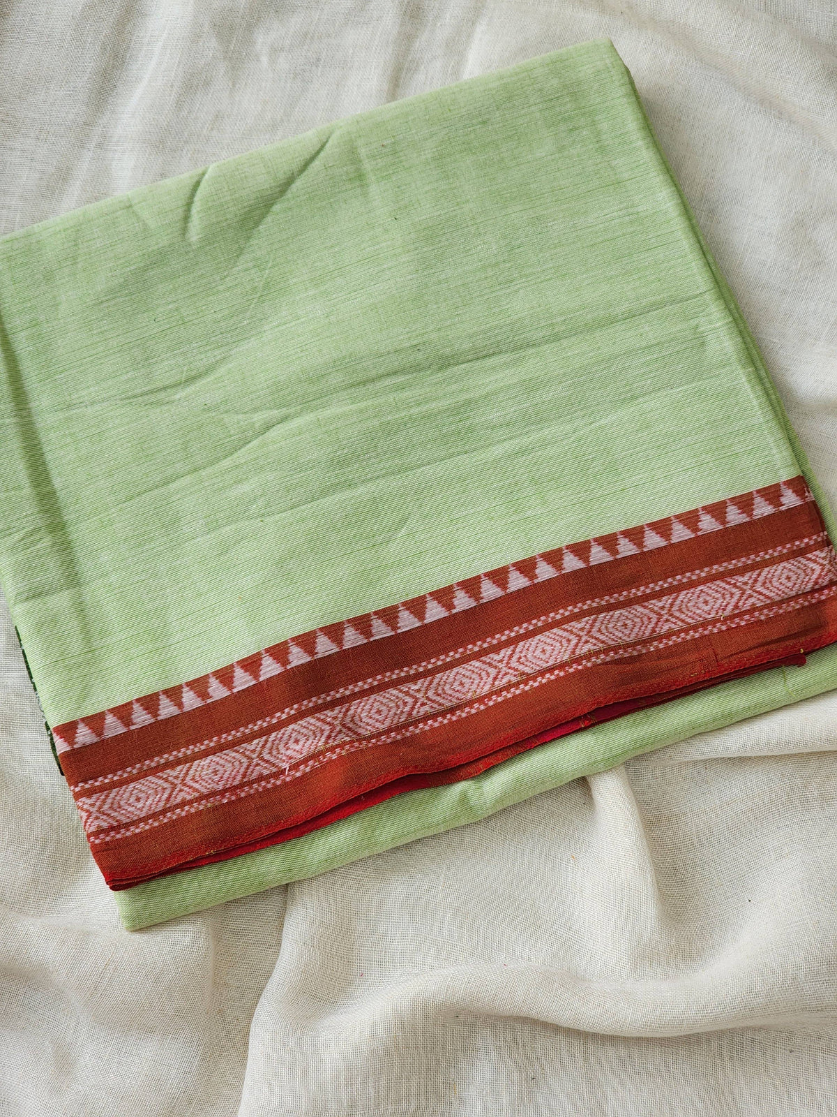 Light Green Dhonekhali Cotton Saree