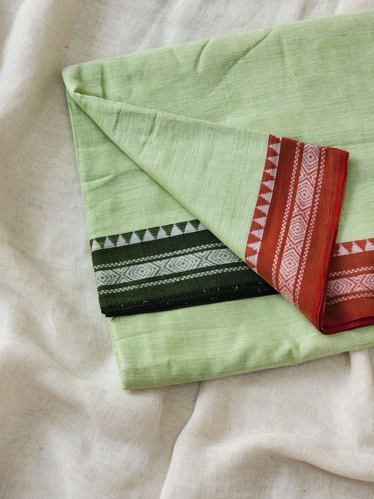 Light Green Dhonekhali Cotton Saree