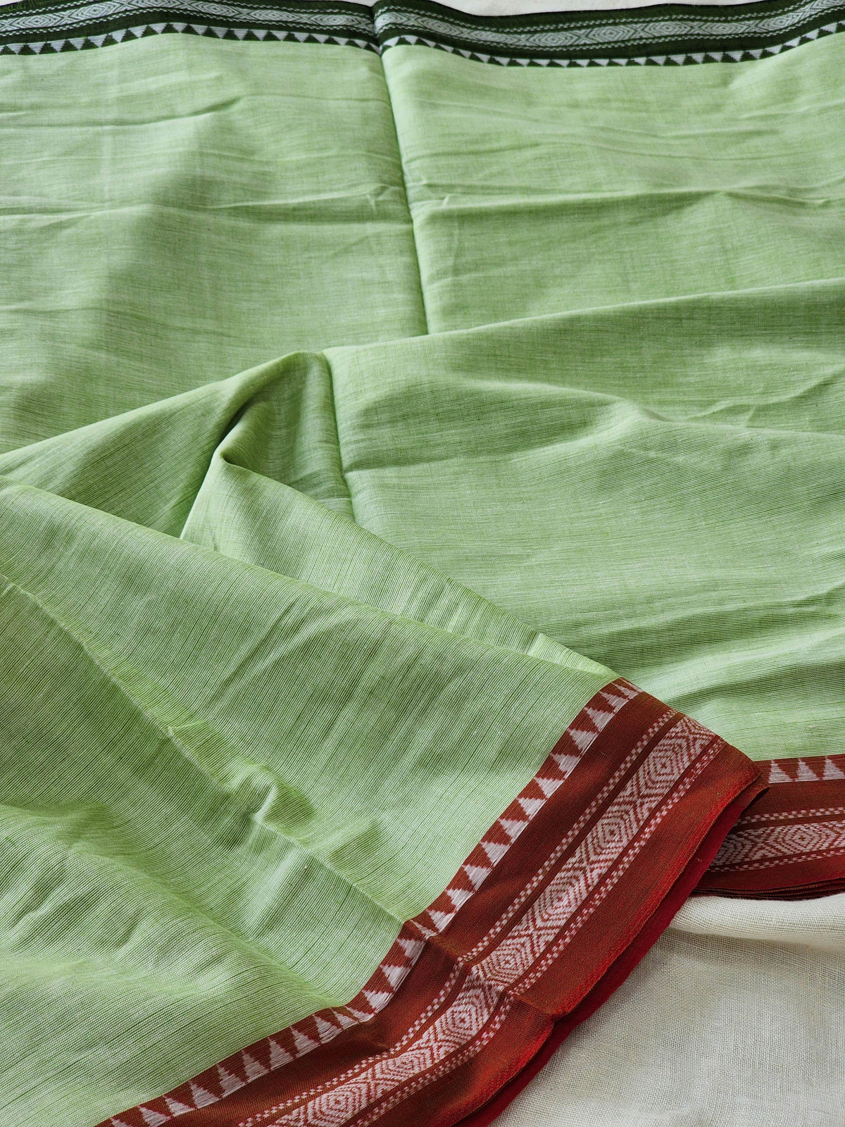 Light Green Dhonekhali Cotton Saree