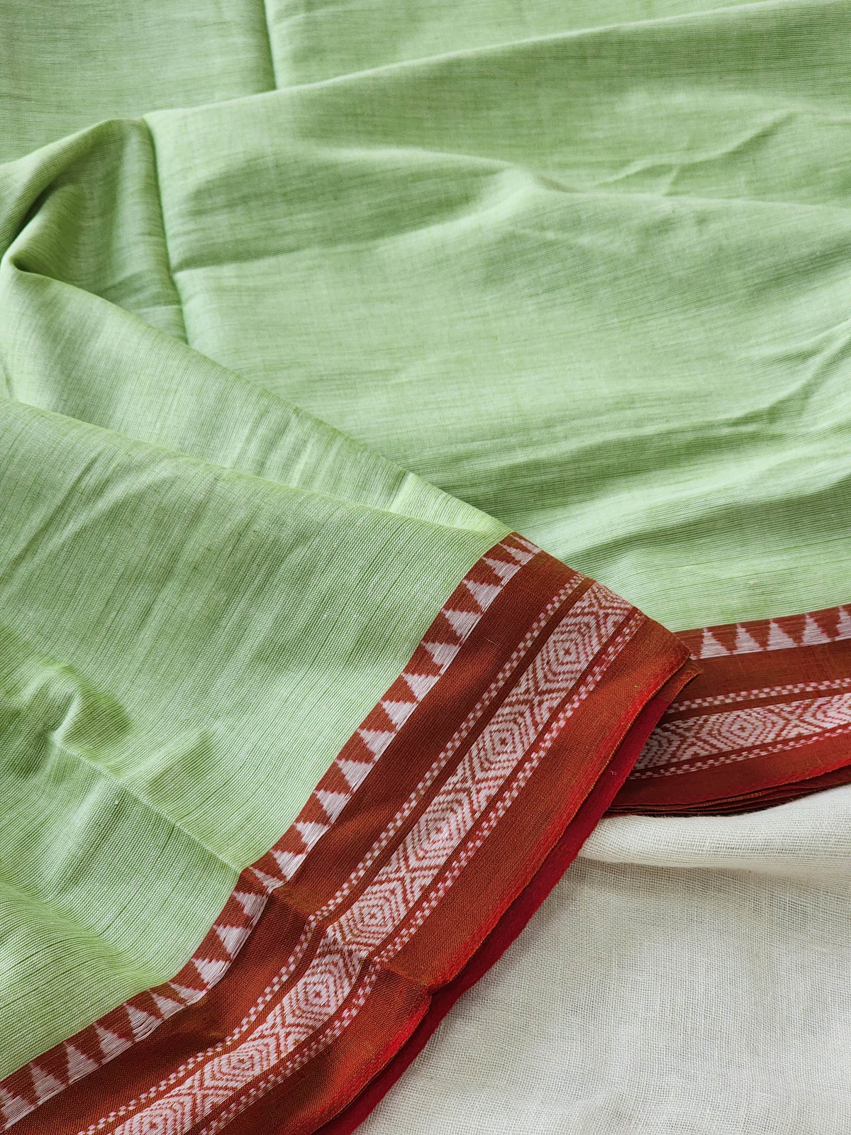 Light Green Dhonekhali Cotton Saree