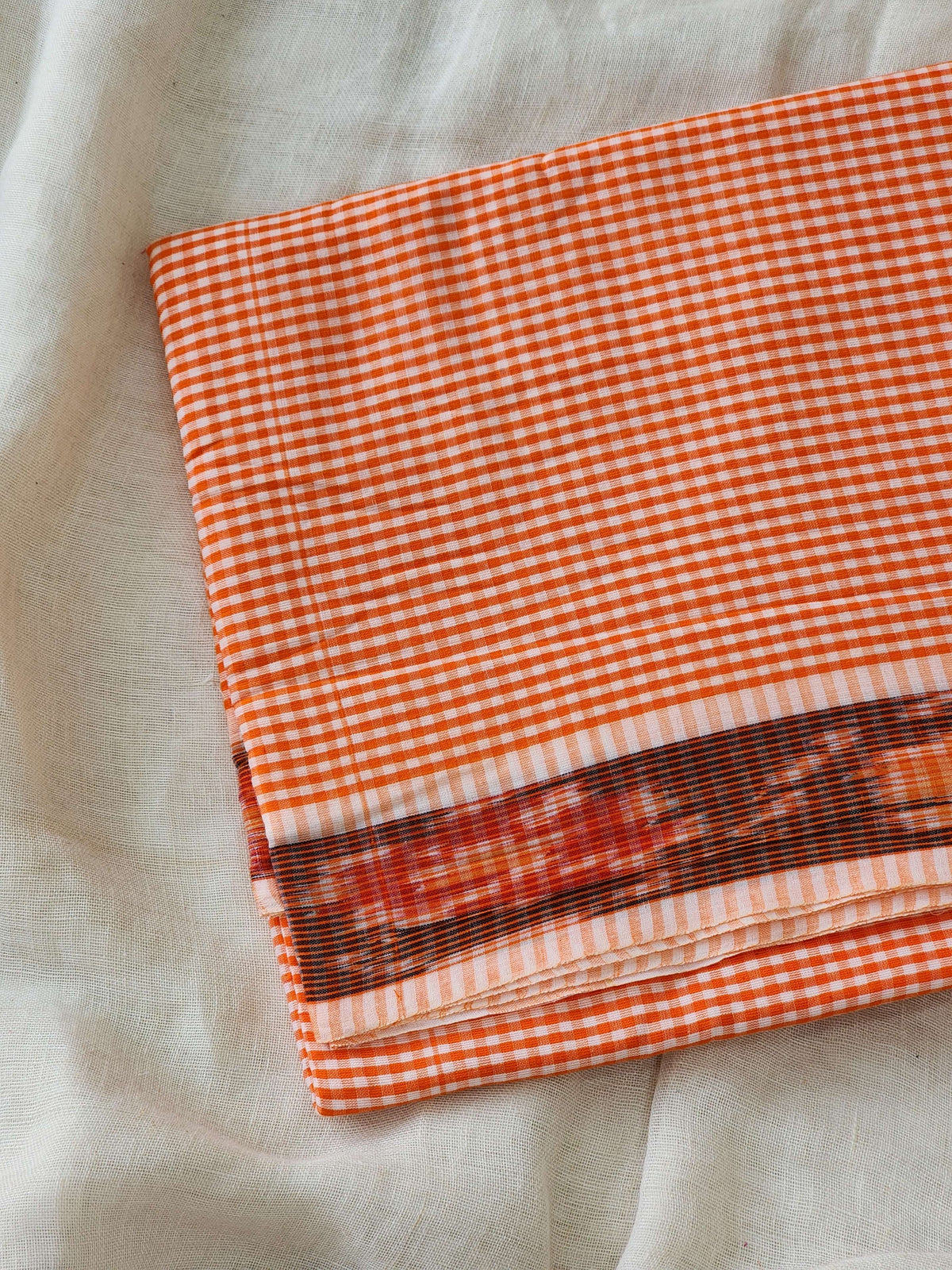 Orange Dhonekhali Cotton Saree