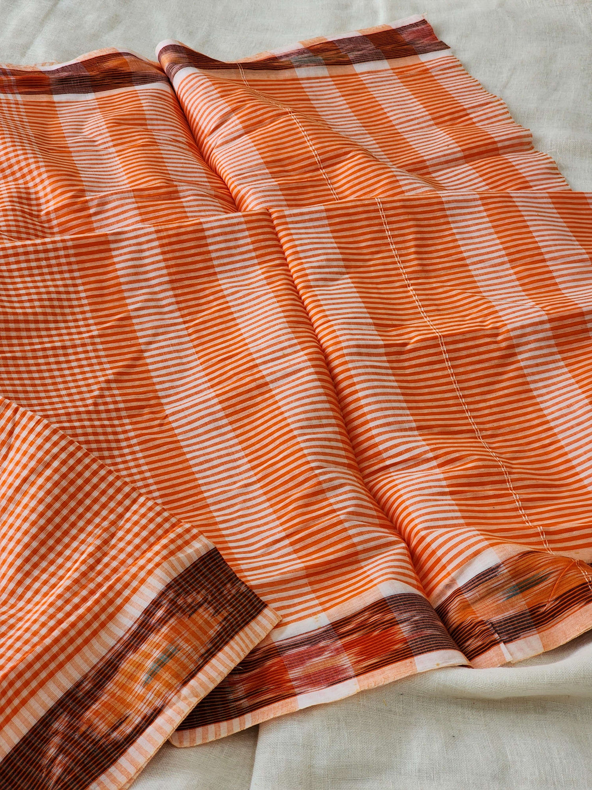 Orange Dhonekhali Cotton Saree