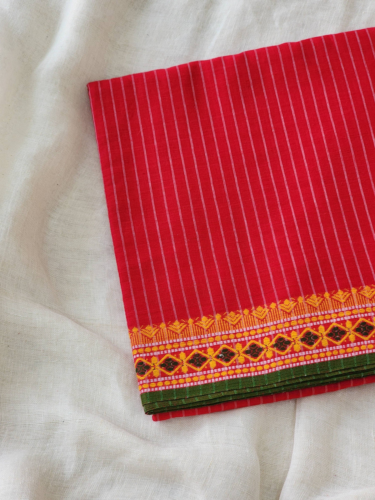 Red Dhonekhali Cotton Saree
