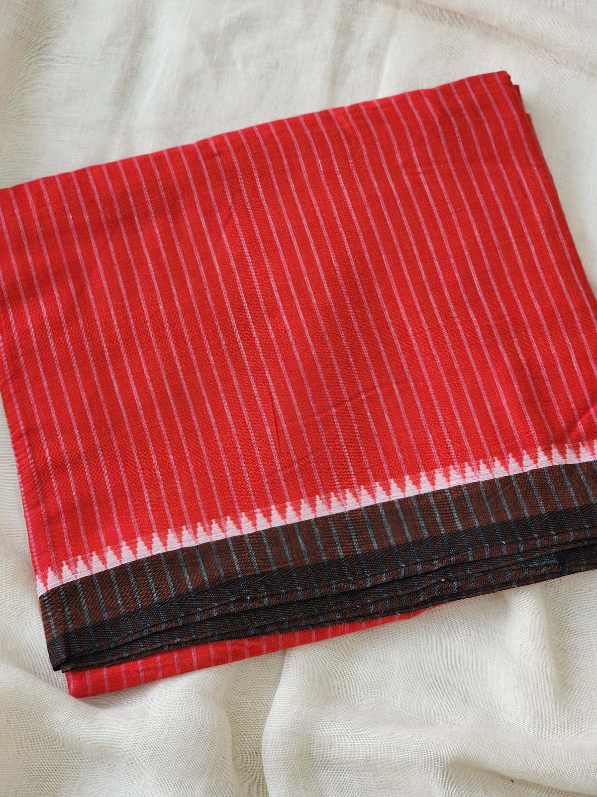 Red Dhonekhali Cotton Saree
