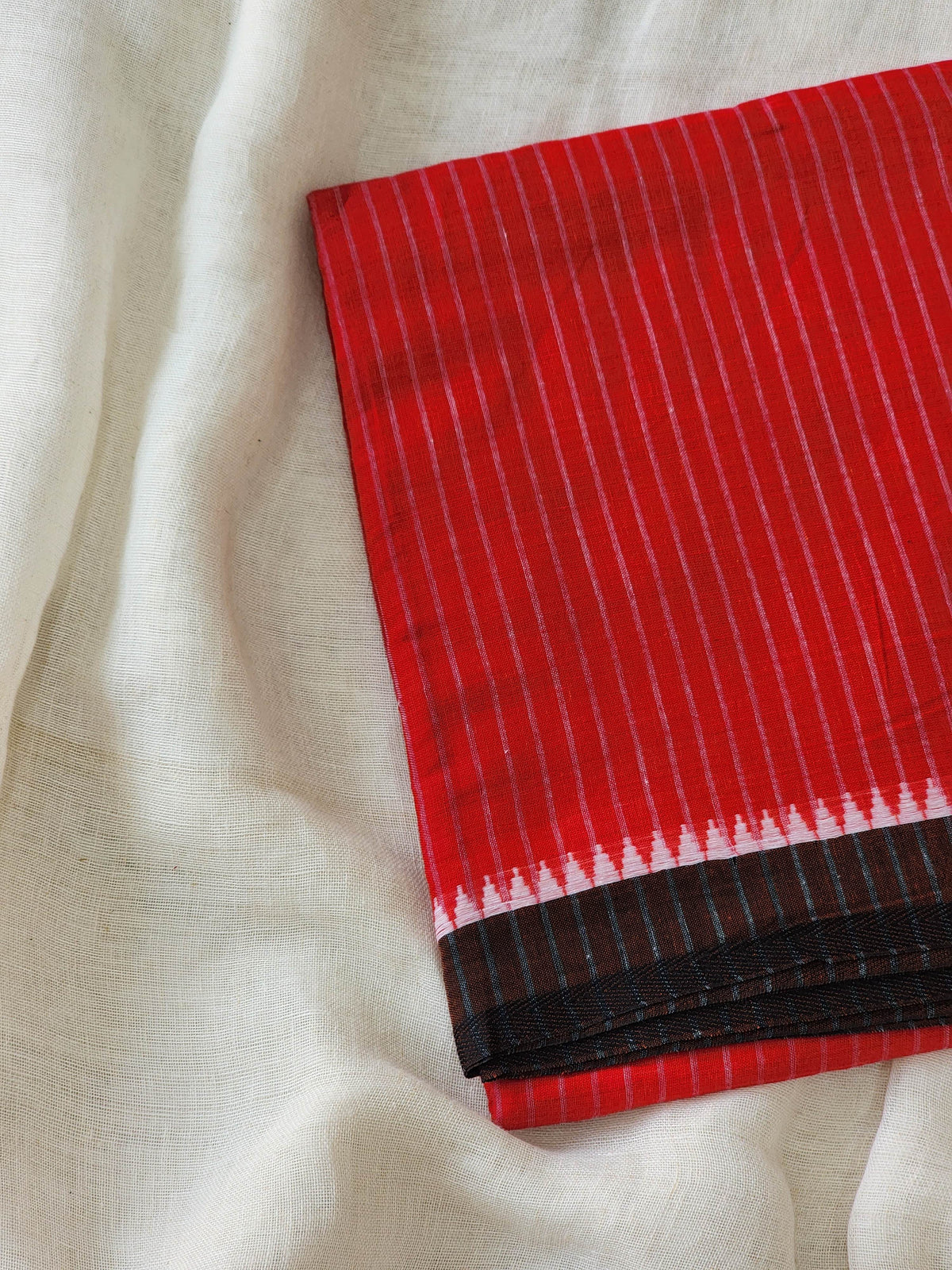Red Dhonekhali Cotton Saree