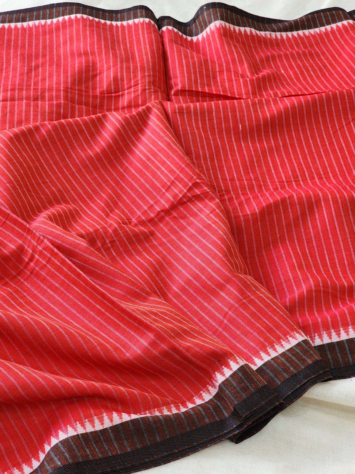 Red Dhonekhali Cotton Saree