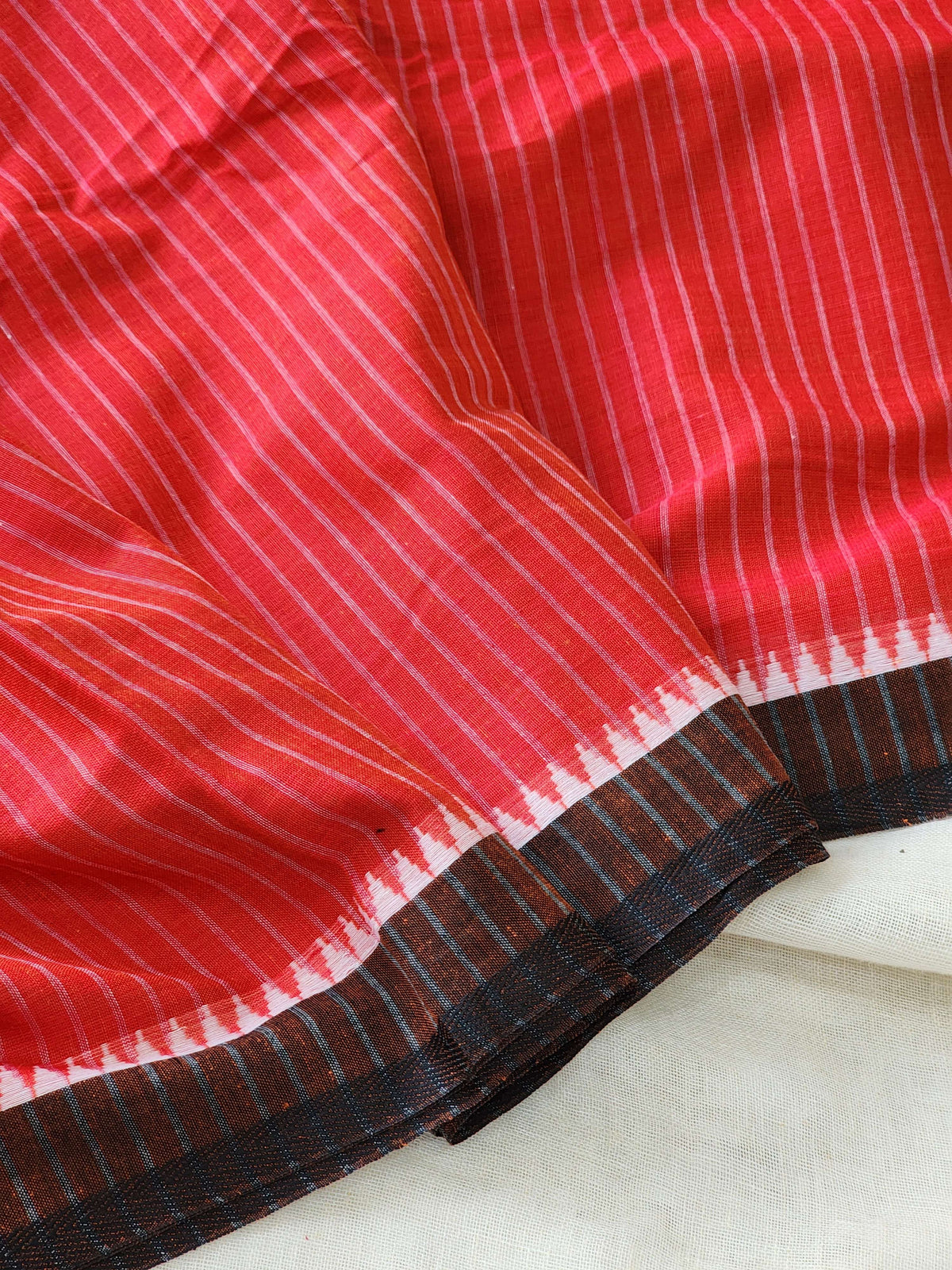 Red Dhonekhali Cotton Saree