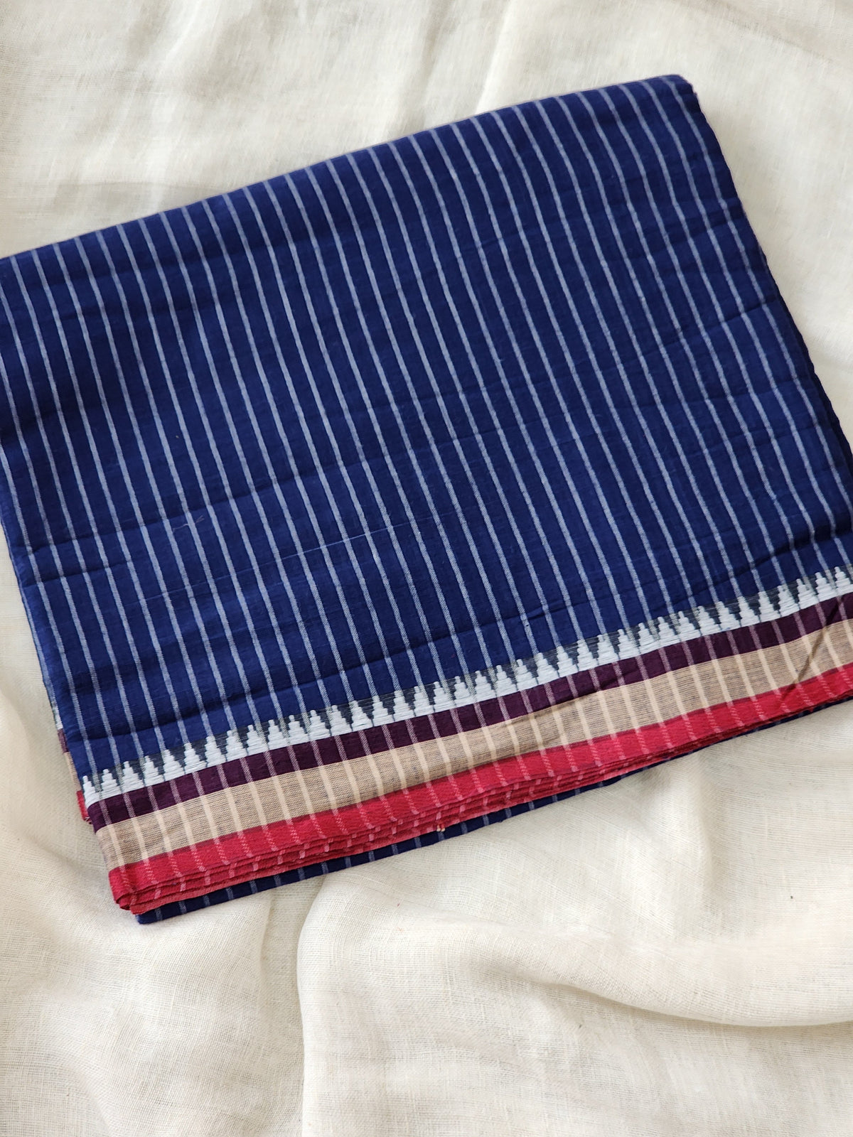 Blue Dhonekhali Cotton Saree