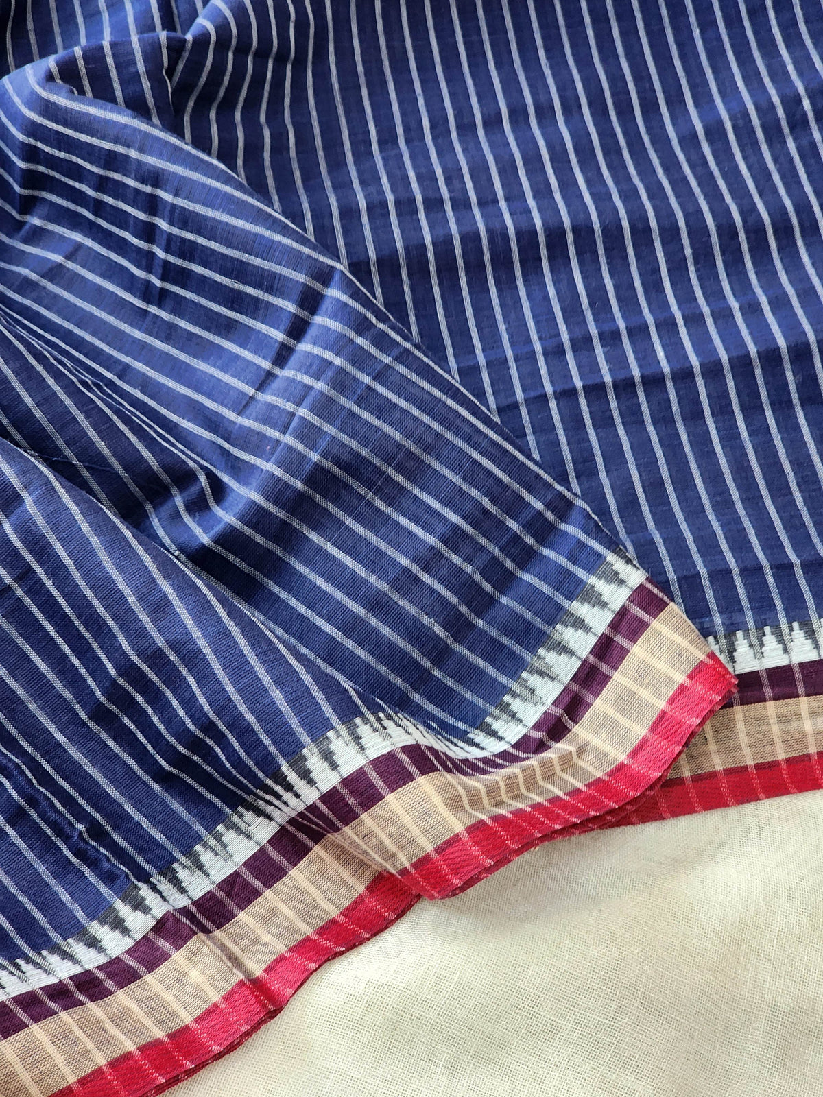 Blue Dhonekhali Cotton Saree