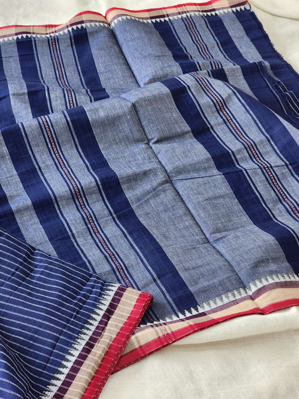 Blue Dhonekhali Cotton Saree