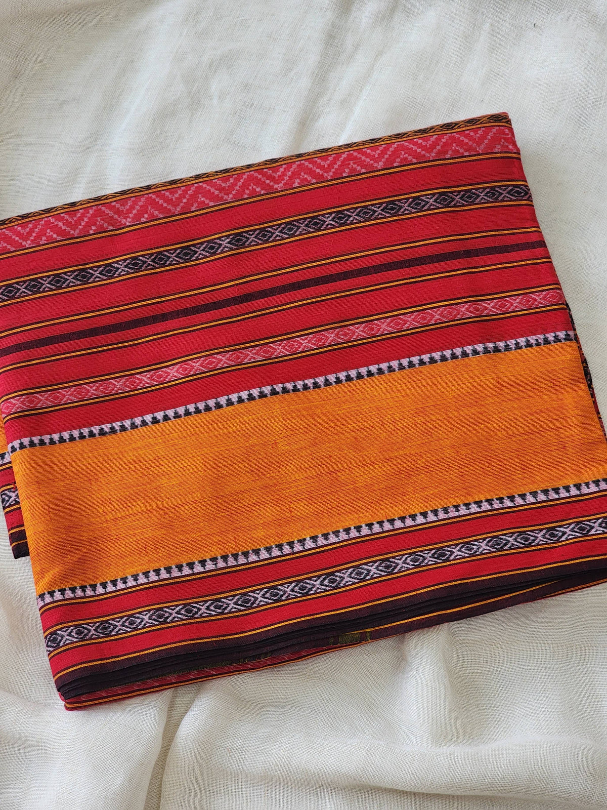 Red Dhonekhali Cotton Saree