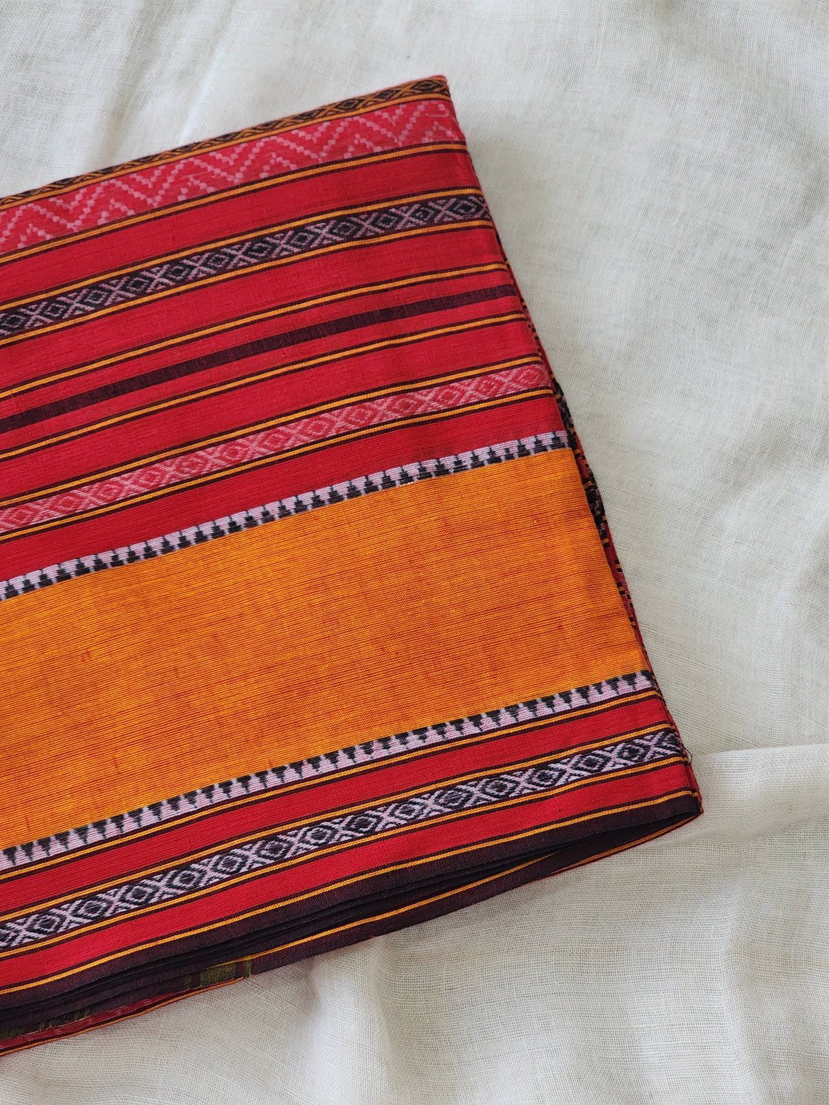 Red Dhonekhali Cotton Saree