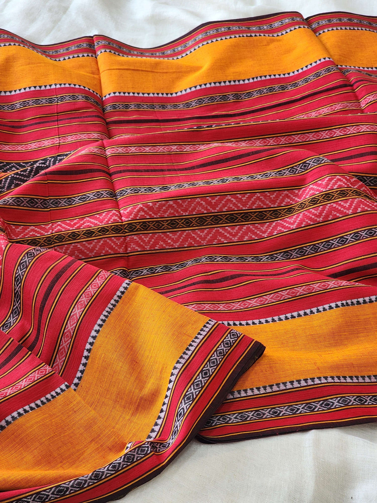 Red Dhonekhali Cotton Saree