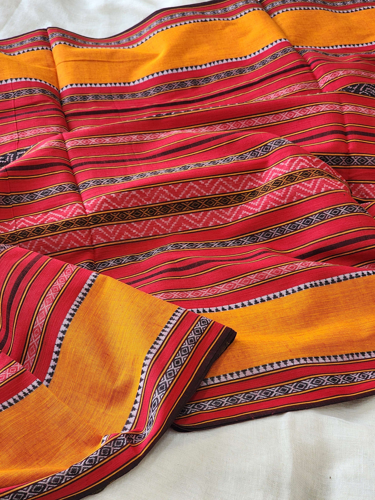 Red Dhonekhali Cotton Saree