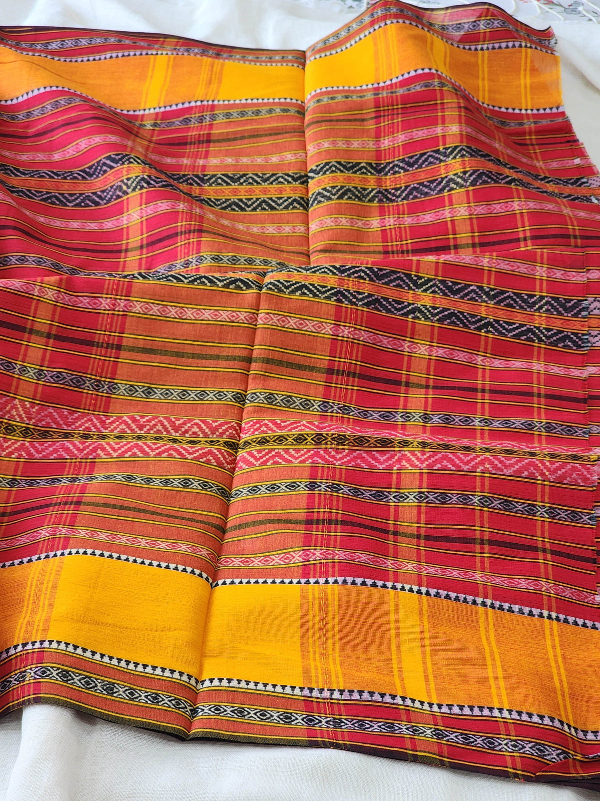 Red Dhonekhali Cotton Saree