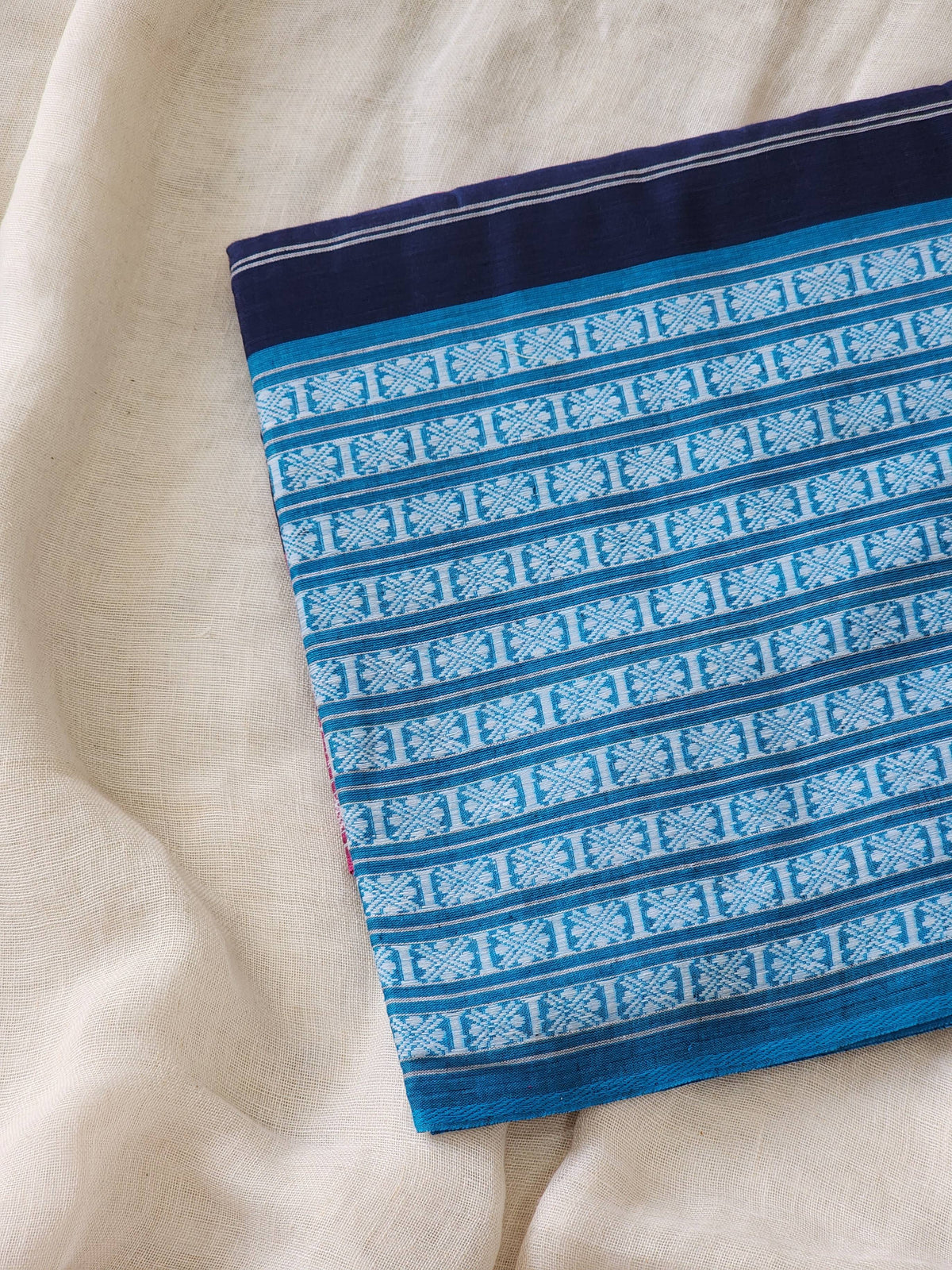 Blue Dhonekhali Cotton Saree