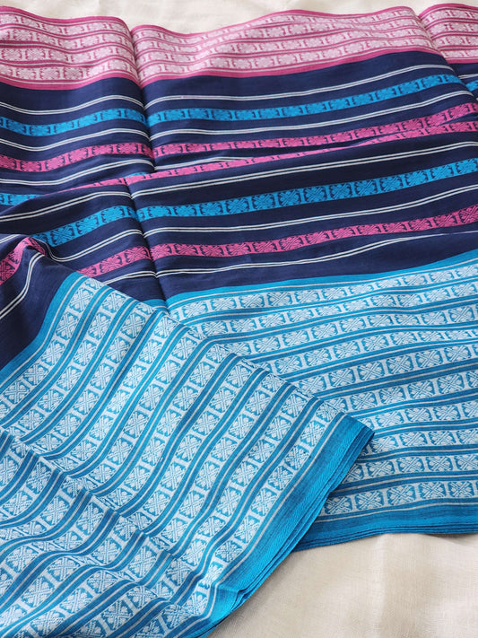 Blue Dhonekhali Cotton Saree