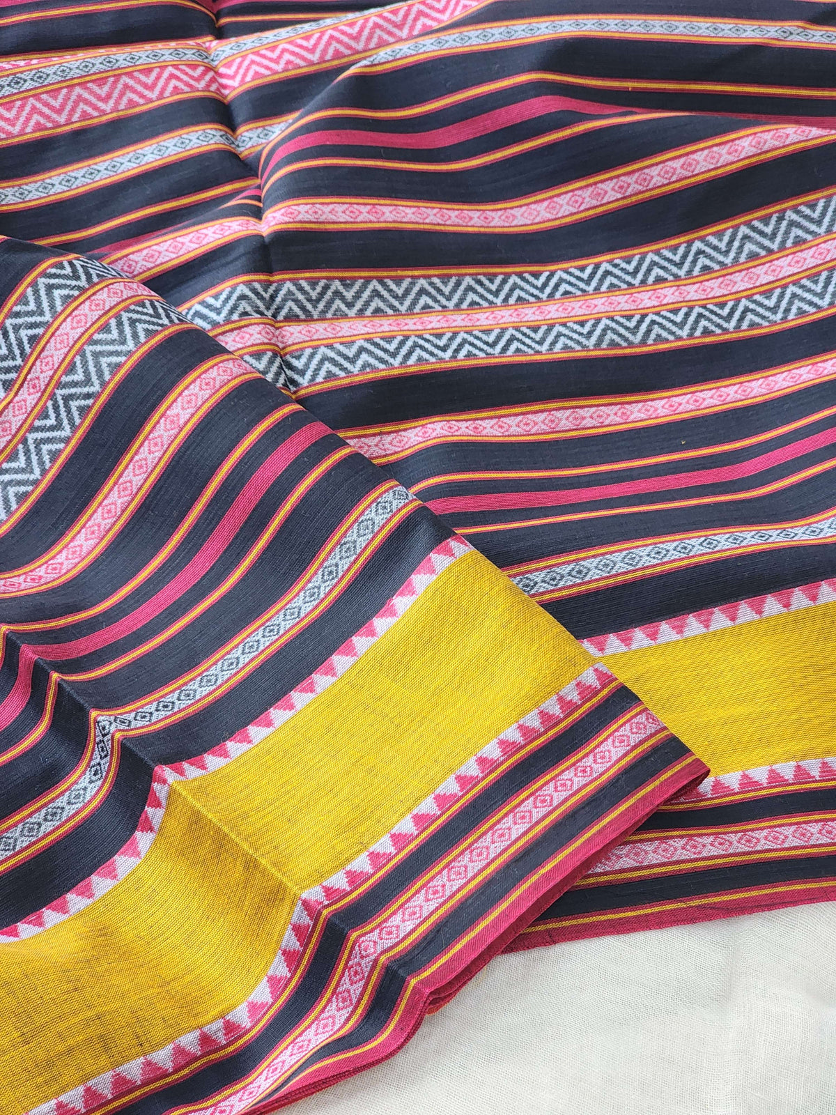 Black Dhonekhali Cotton Saree